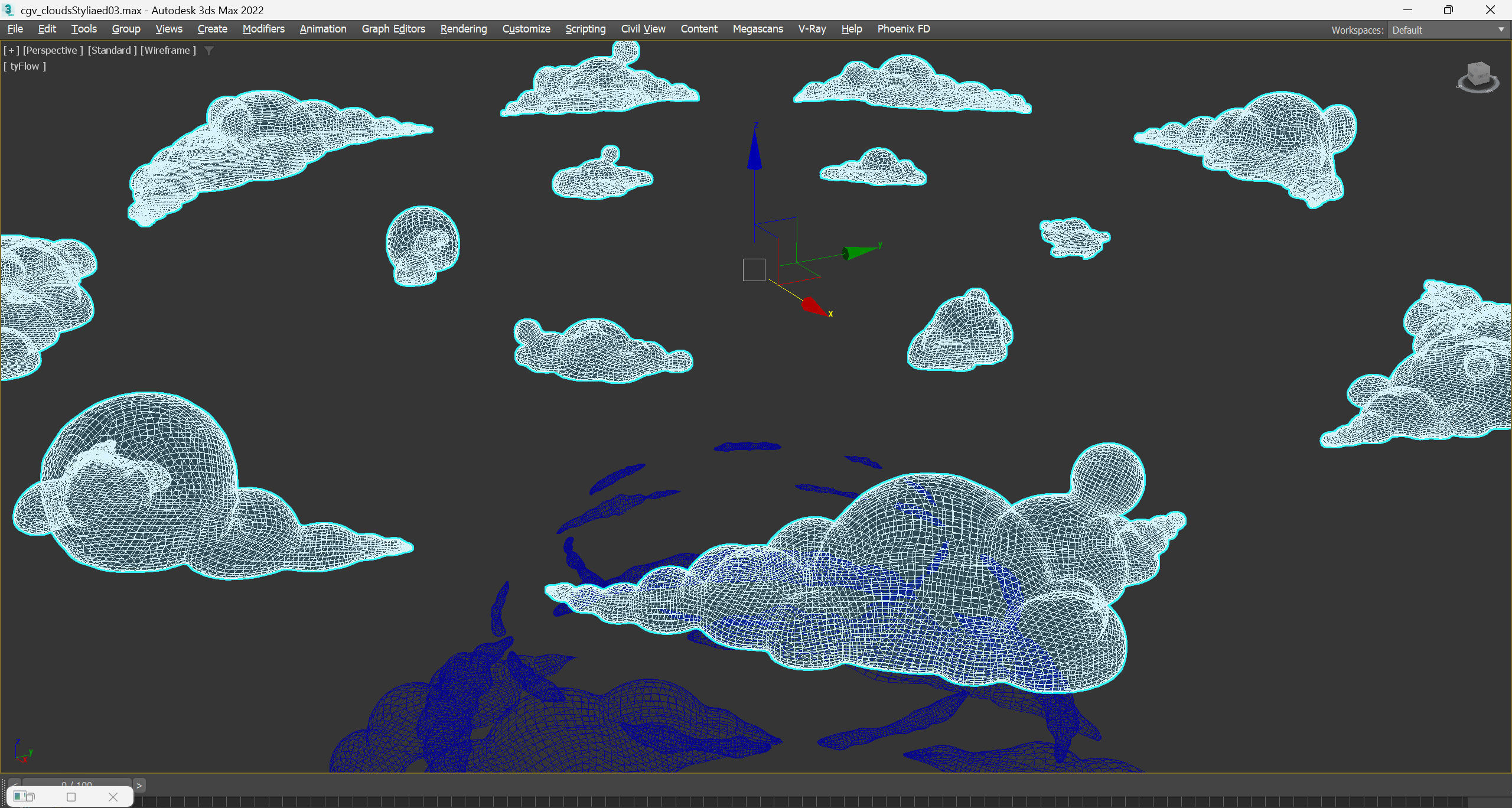 Cartoon Clouds Stylized Cloud Pack for 3D Environments 3 Sets Low-poly 3D model_21