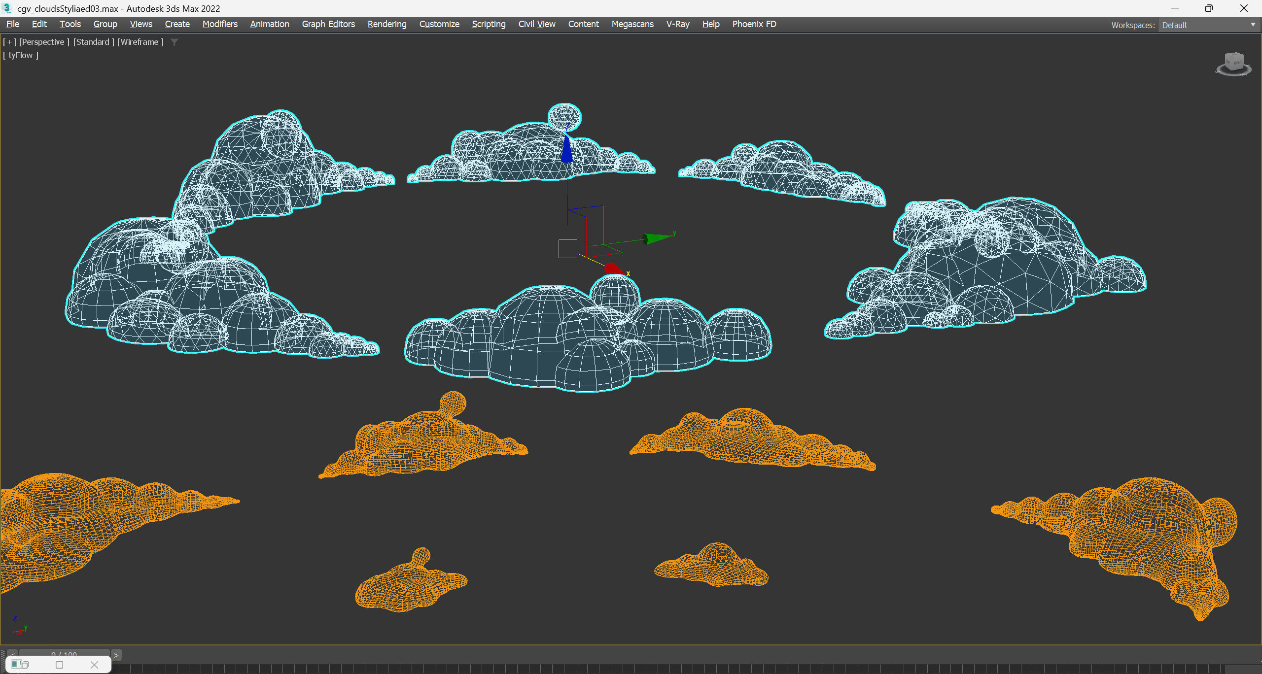 Cartoon Clouds Stylized Cloud Pack for 3D Environments 3 Sets Low-poly 3D model_19