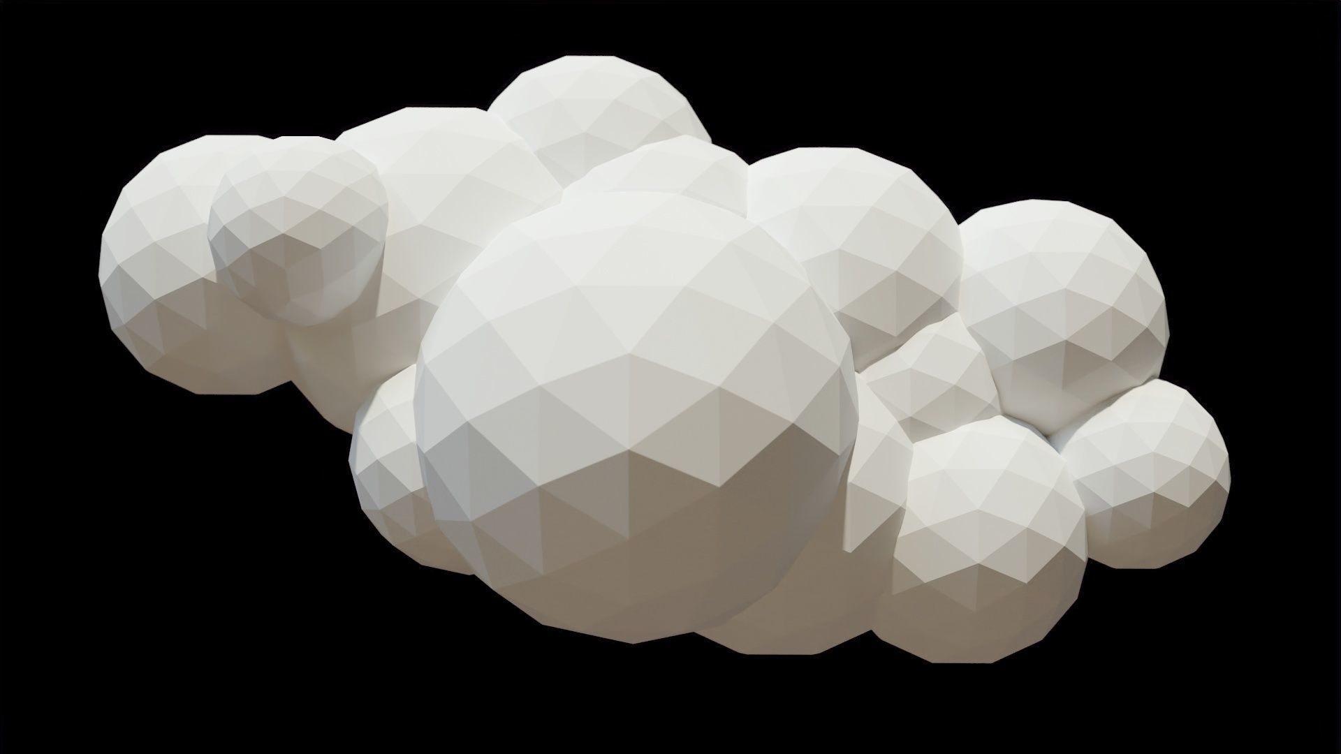 Cartoon Clouds Stylized Cloud Pack for 3D Environments 3 Sets Low-poly 3D model_34