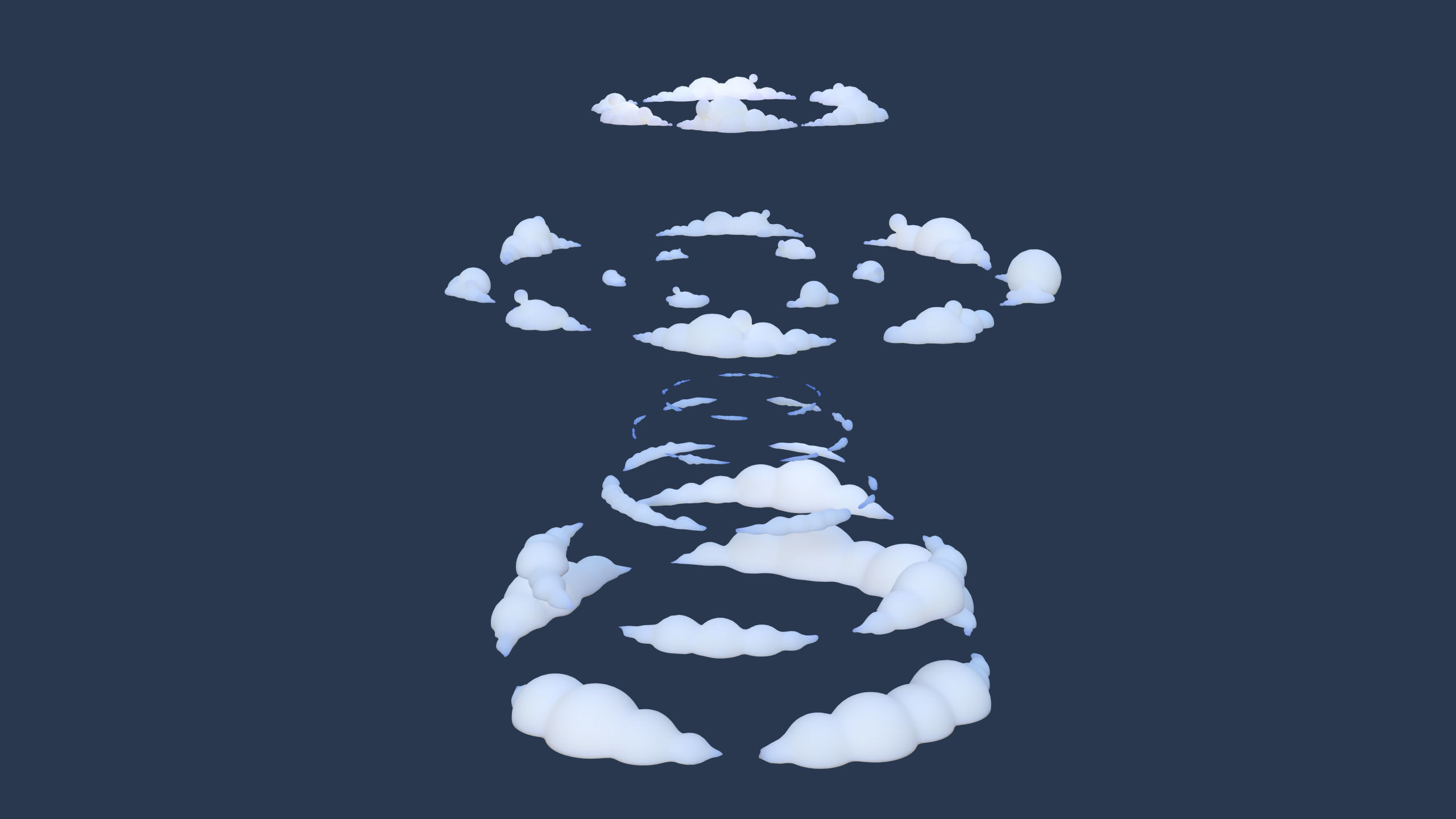 Cartoon Clouds Stylized Cloud Pack for 3D Environments 3 Sets Low-poly 3D model_14