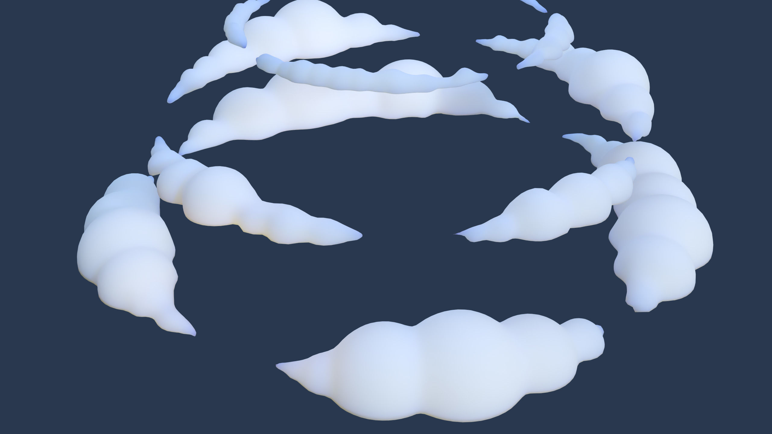 Cartoon Clouds Stylized Cloud Pack for 3D Environments 3 Sets Low-poly 3D model_10