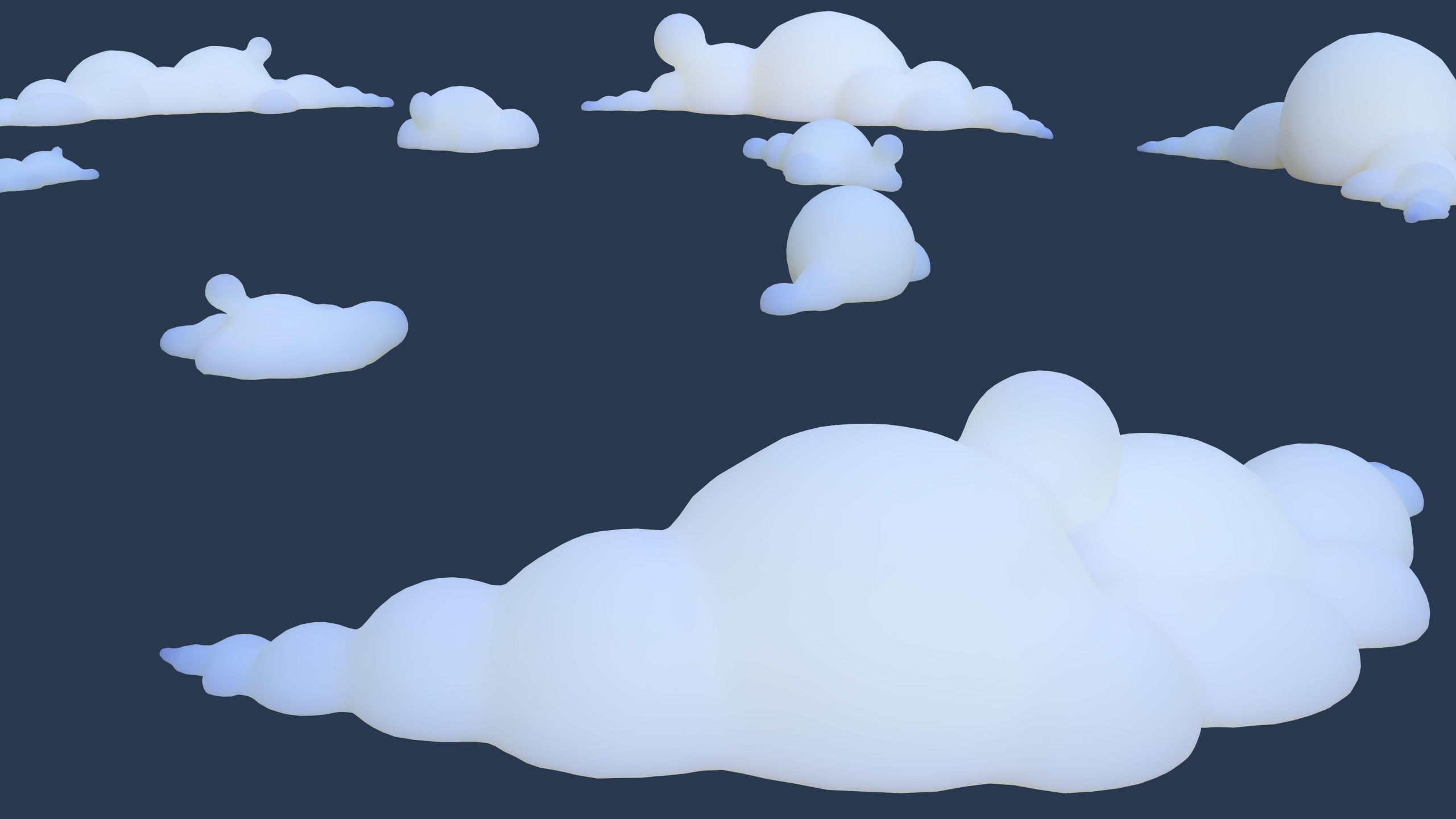 Cartoon Clouds Stylized Cloud Pack for 3D Environments 3 Sets Low-poly 3D model_6