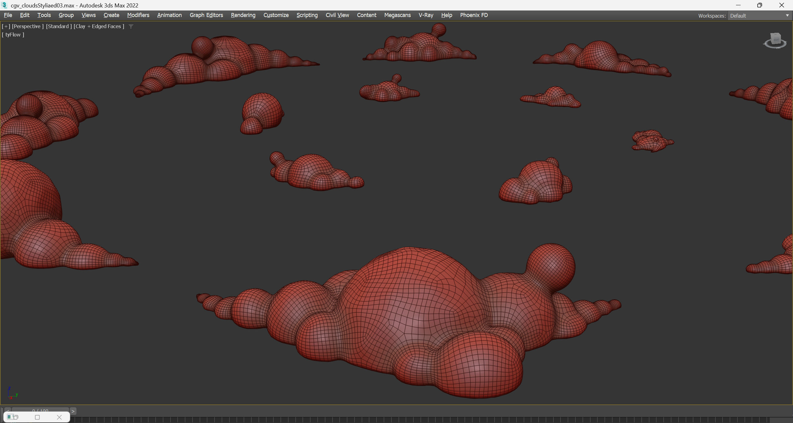 Cartoon Clouds Stylized Cloud Pack for 3D Environments 3 Sets Low-poly 3D model_16
