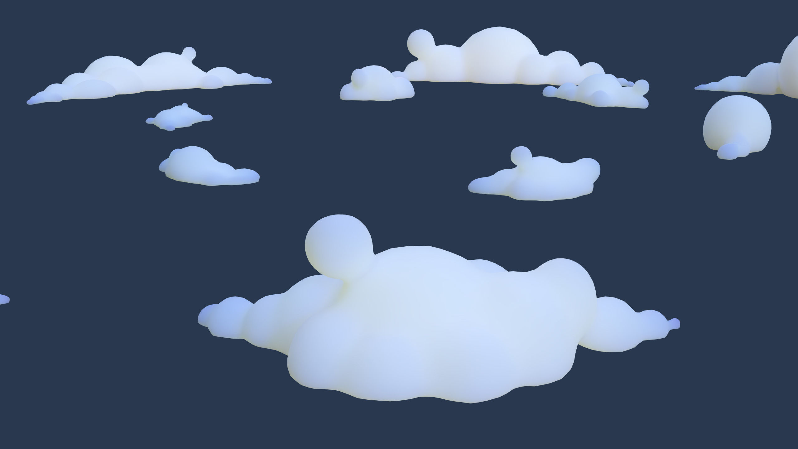 Cartoon Clouds Stylized Cloud Pack for 3D Environments 3 Sets Low-poly 3D model_5