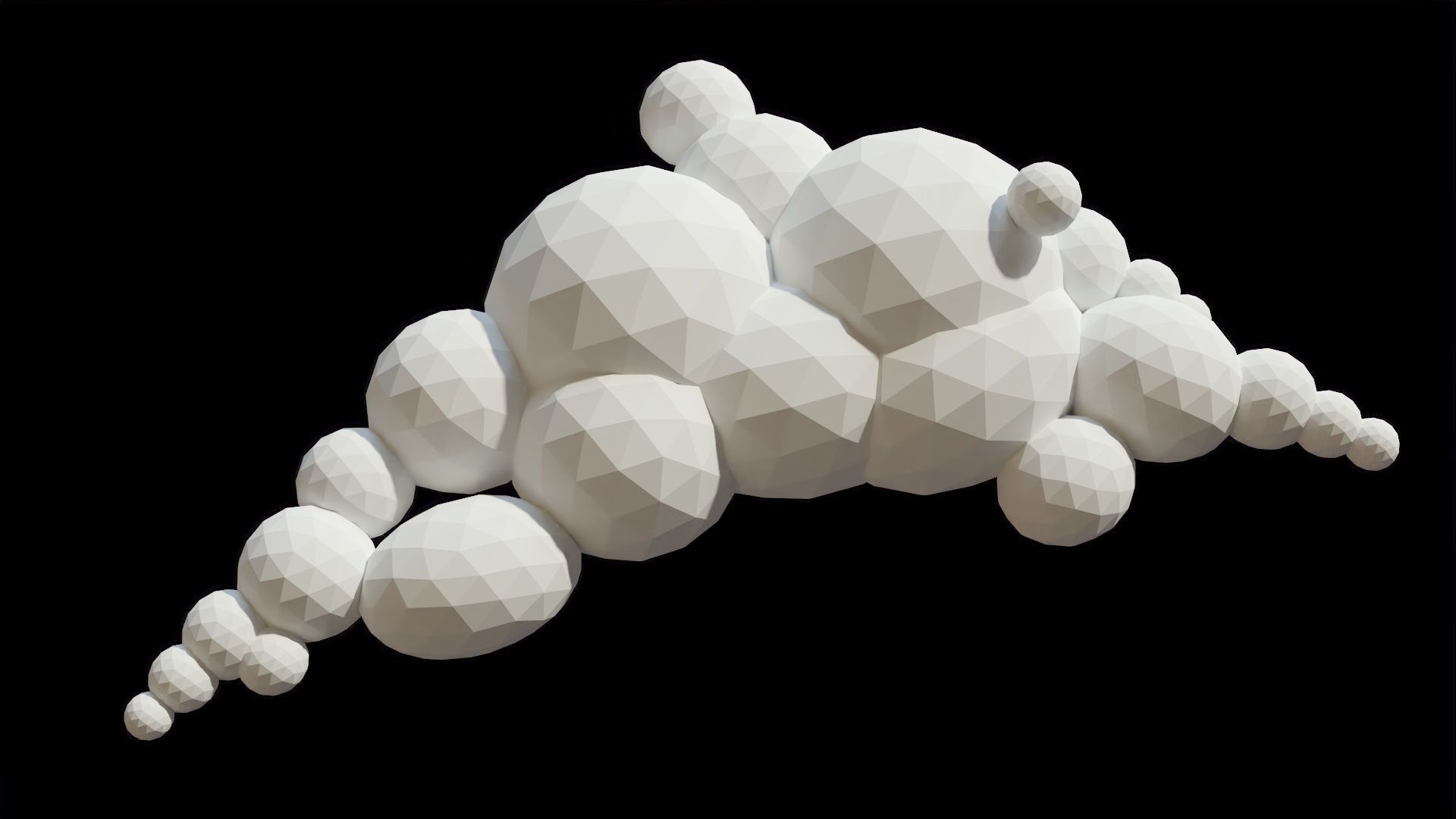 Cartoon Clouds Stylized Cloud Pack for 3D Environments 3 Sets Low-poly 3D model_35