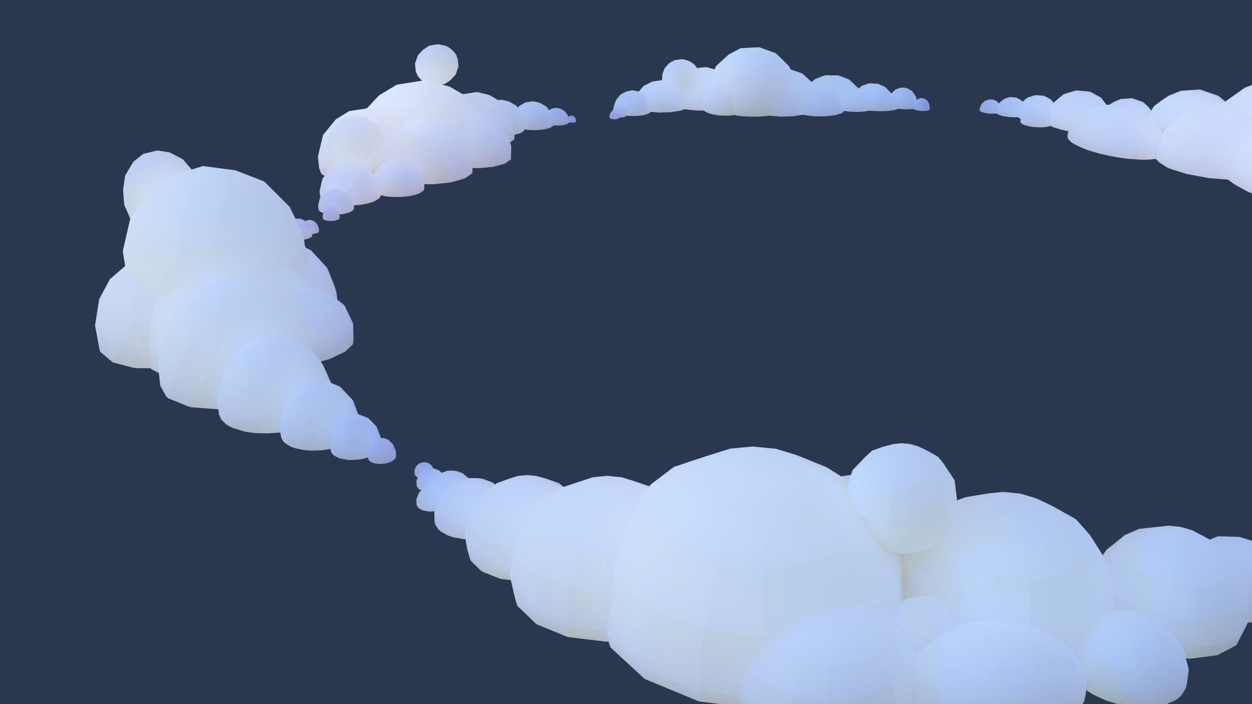 Cartoon Clouds Stylized Cloud Pack for 3D Environments 3 Sets Low-poly 3D model_7