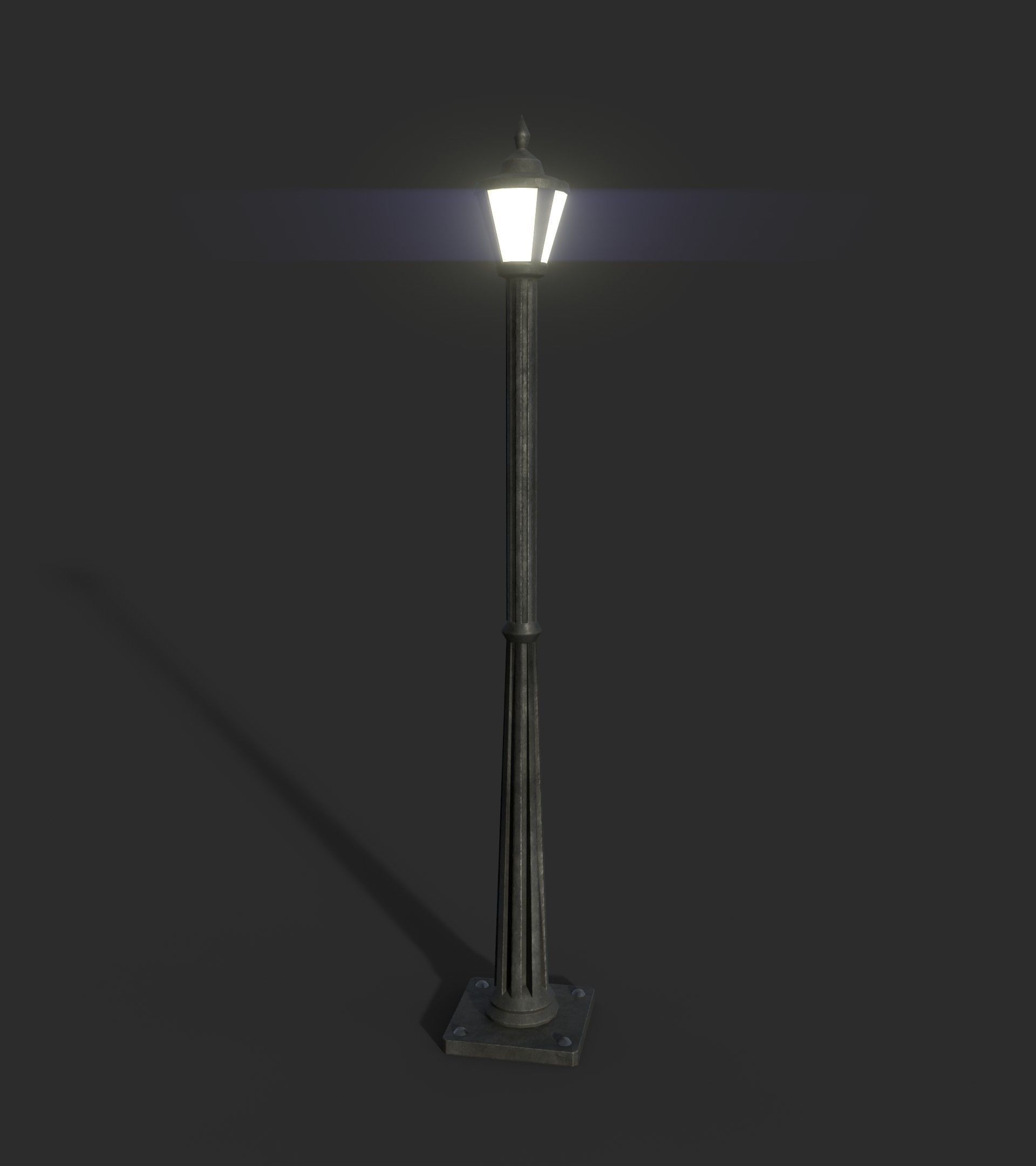 Lamp Post 1 Low-poly 3D model_2