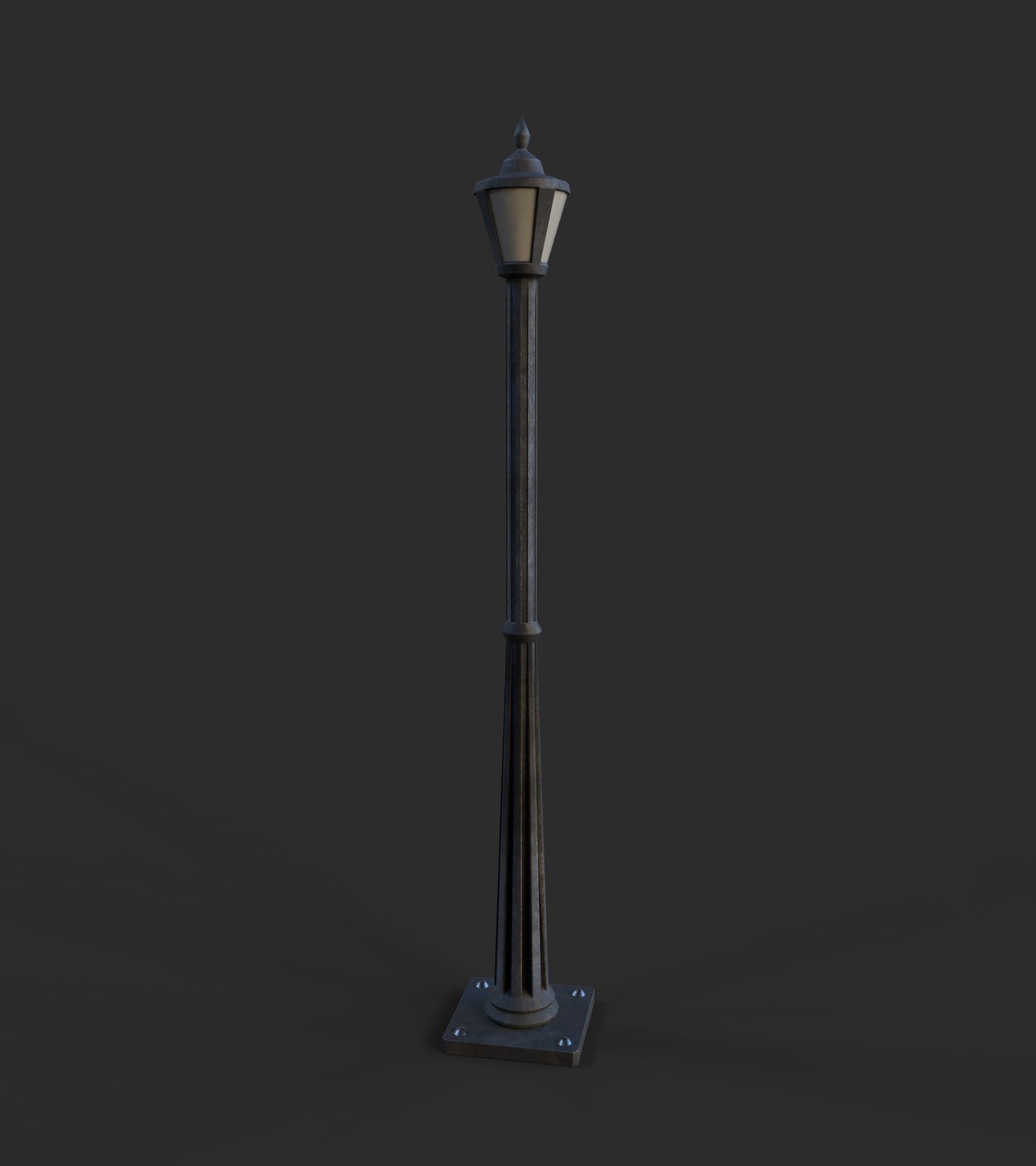 Lamp Post 1 Low-poly 3D model_1