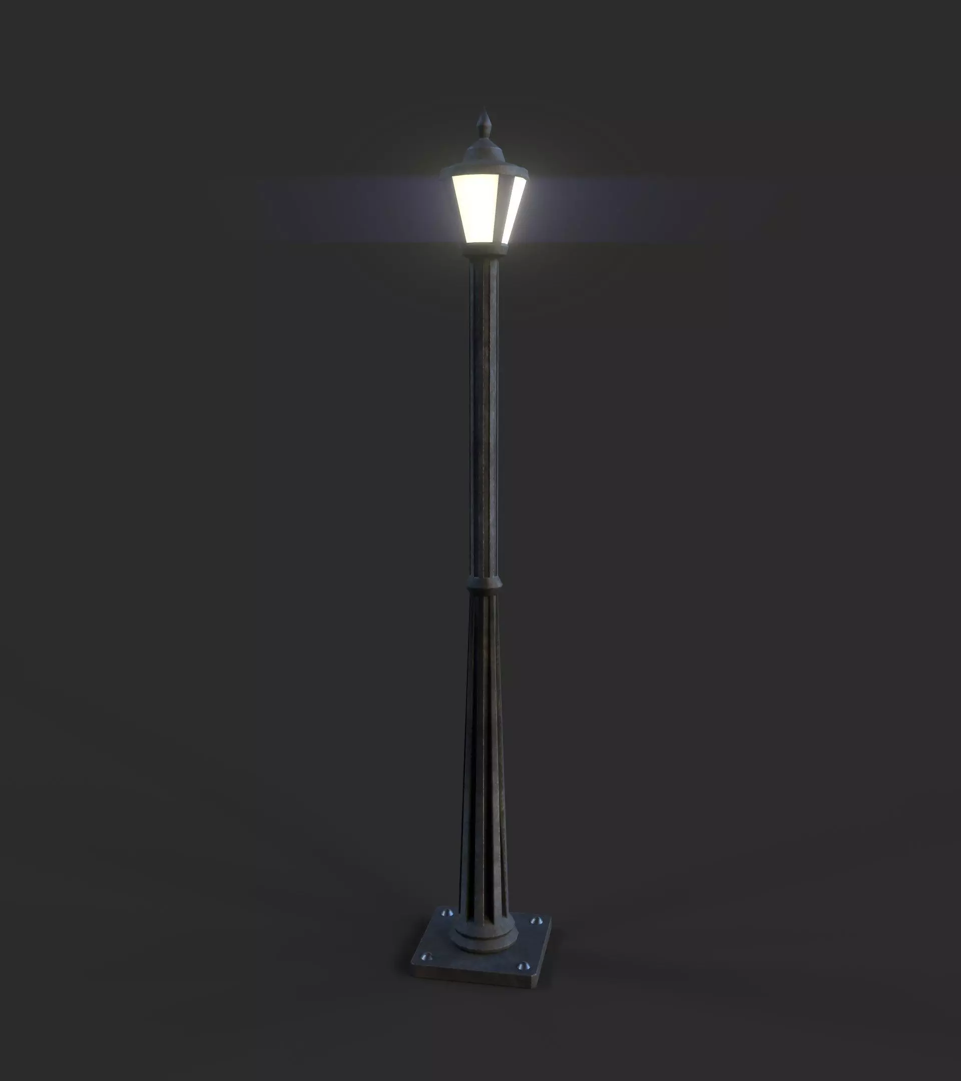 Lamp Post 1 Low-poly 3D model_0