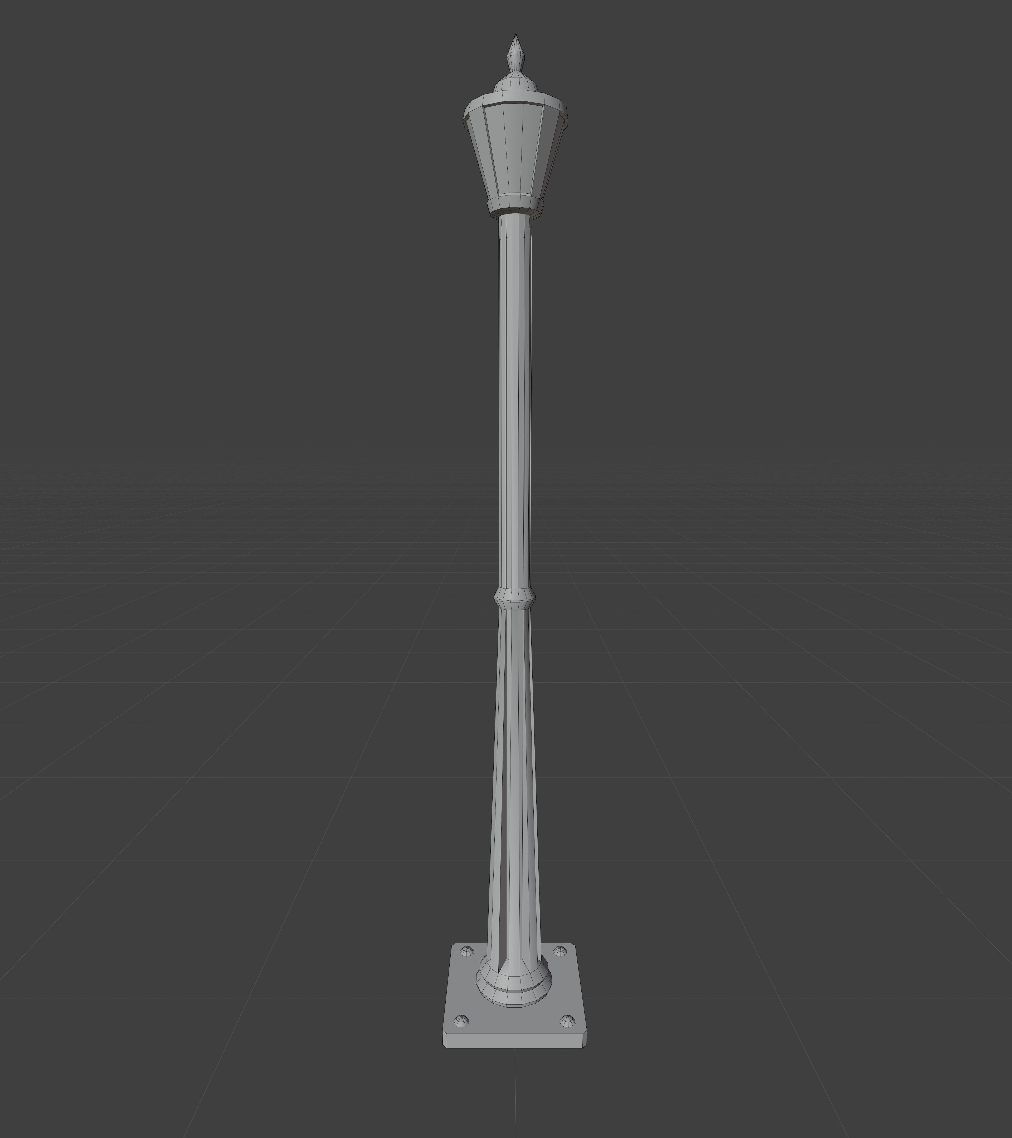 Lamp Post 1 Low-poly 3D model_5