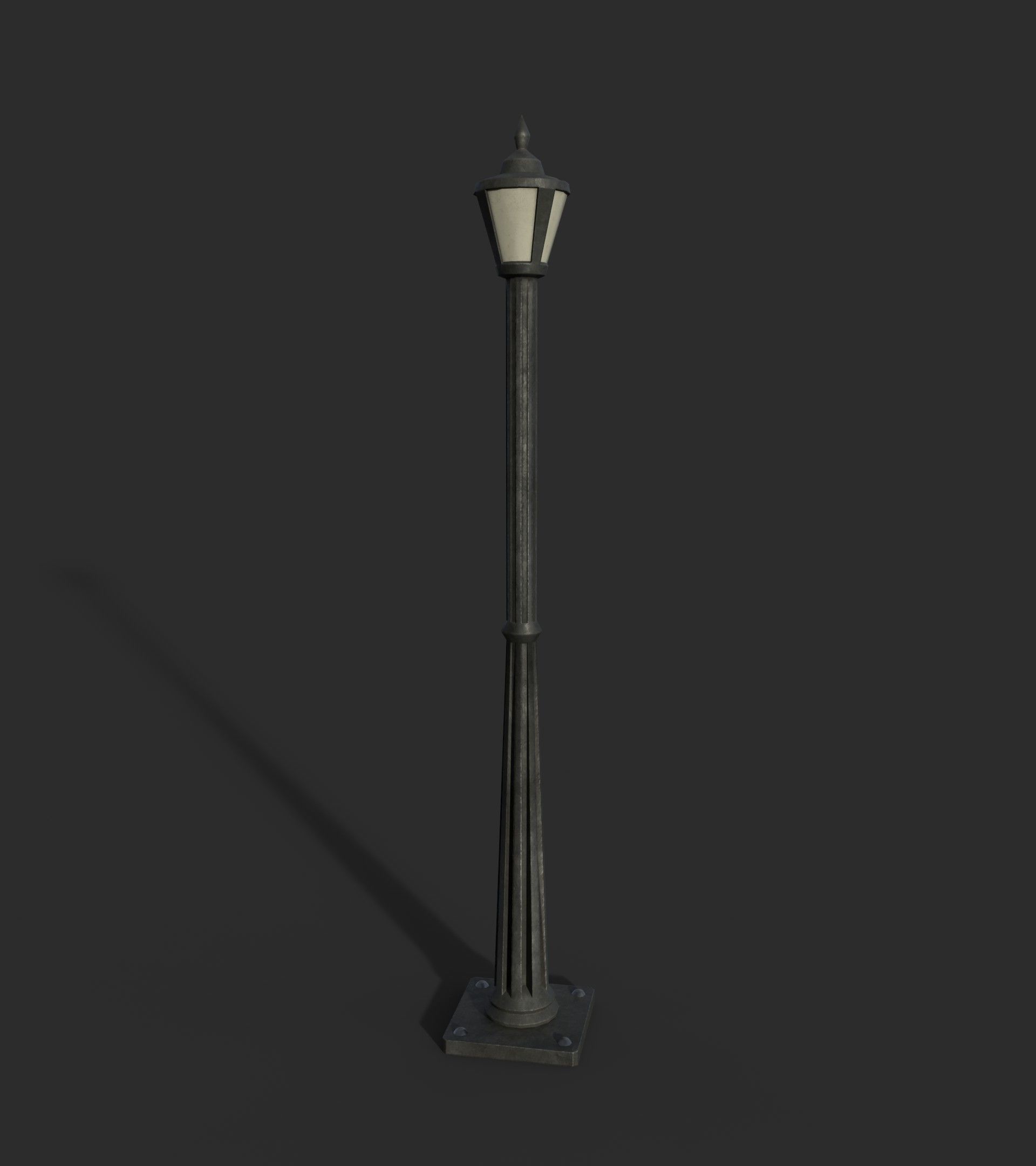 Lamp Post 1 Low-poly 3D model_3