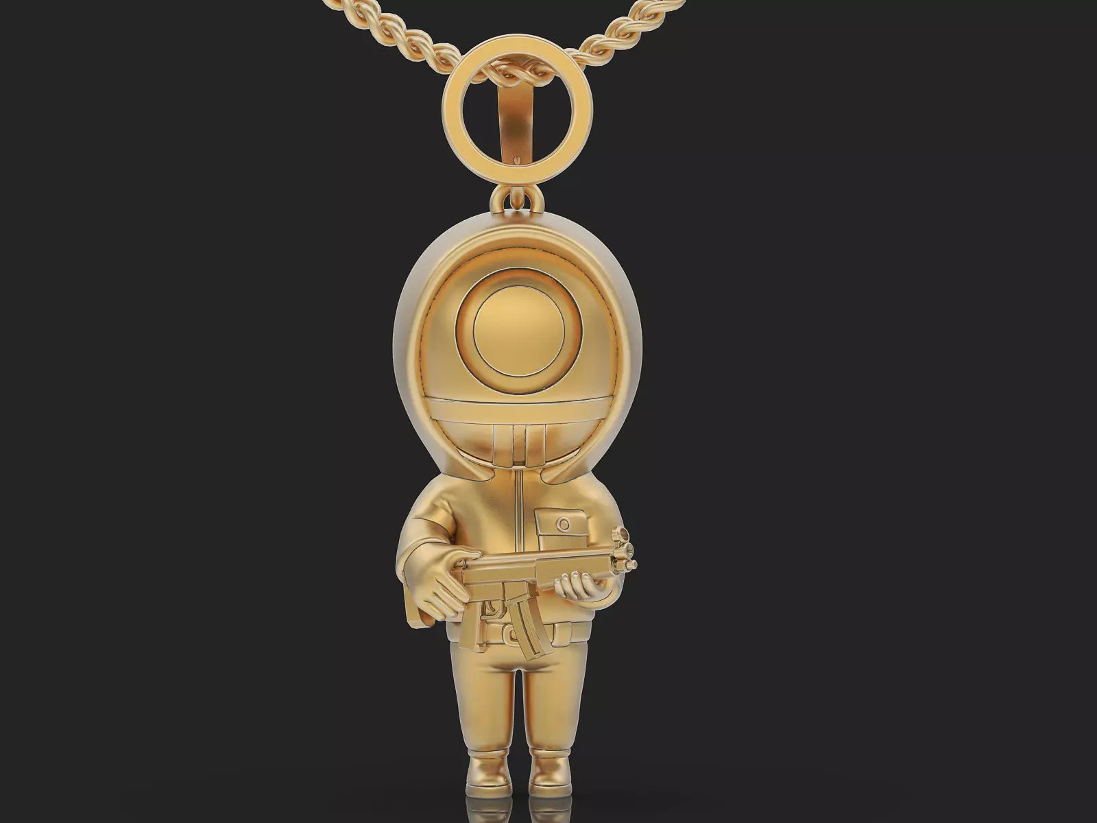 Squid Game Circle Pink Soldier pendant Silver 3D print model