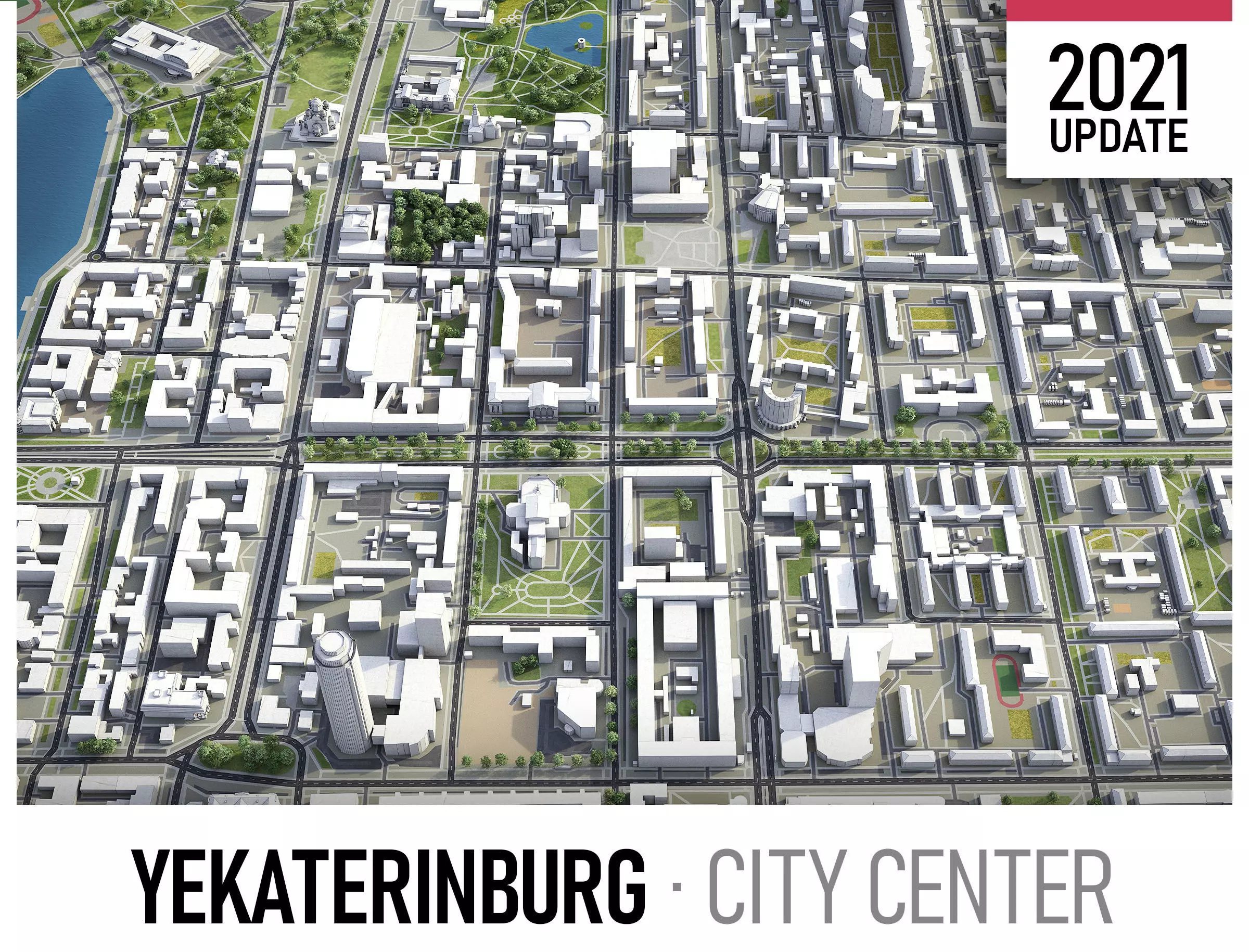 Yekaterinburg Low-poly 3D model_0