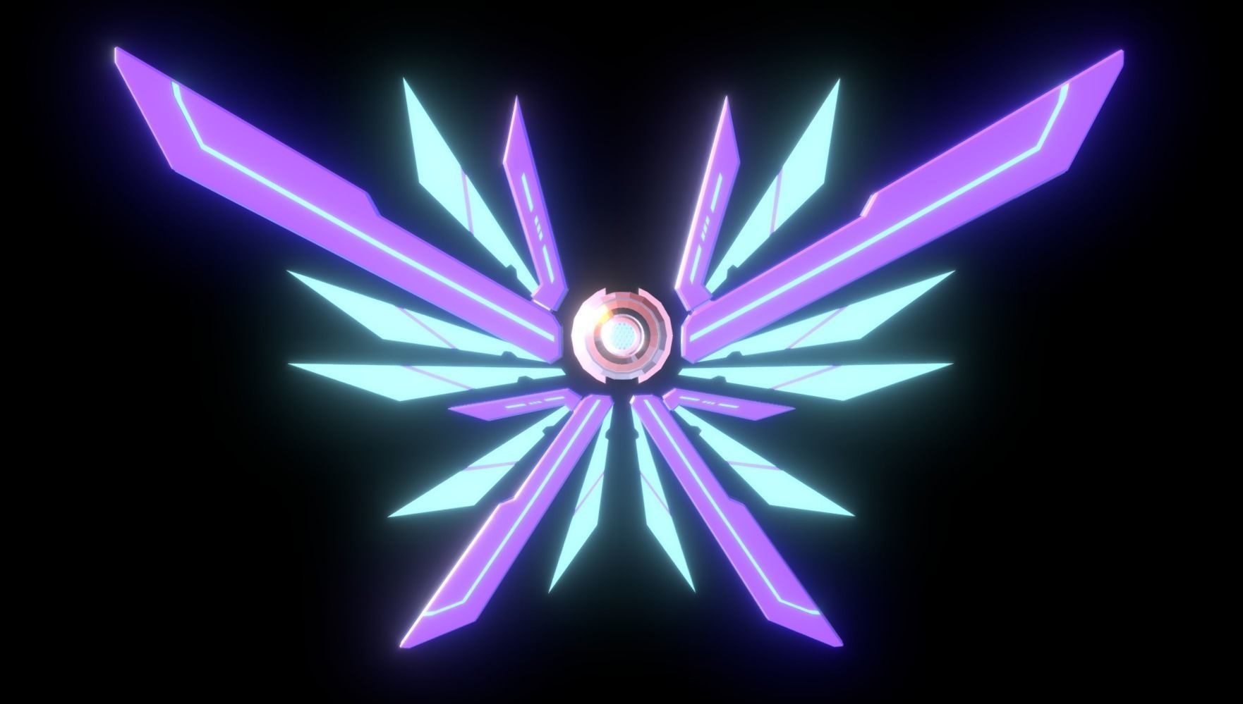 Mechanic Wing Low-poly 3D model_14