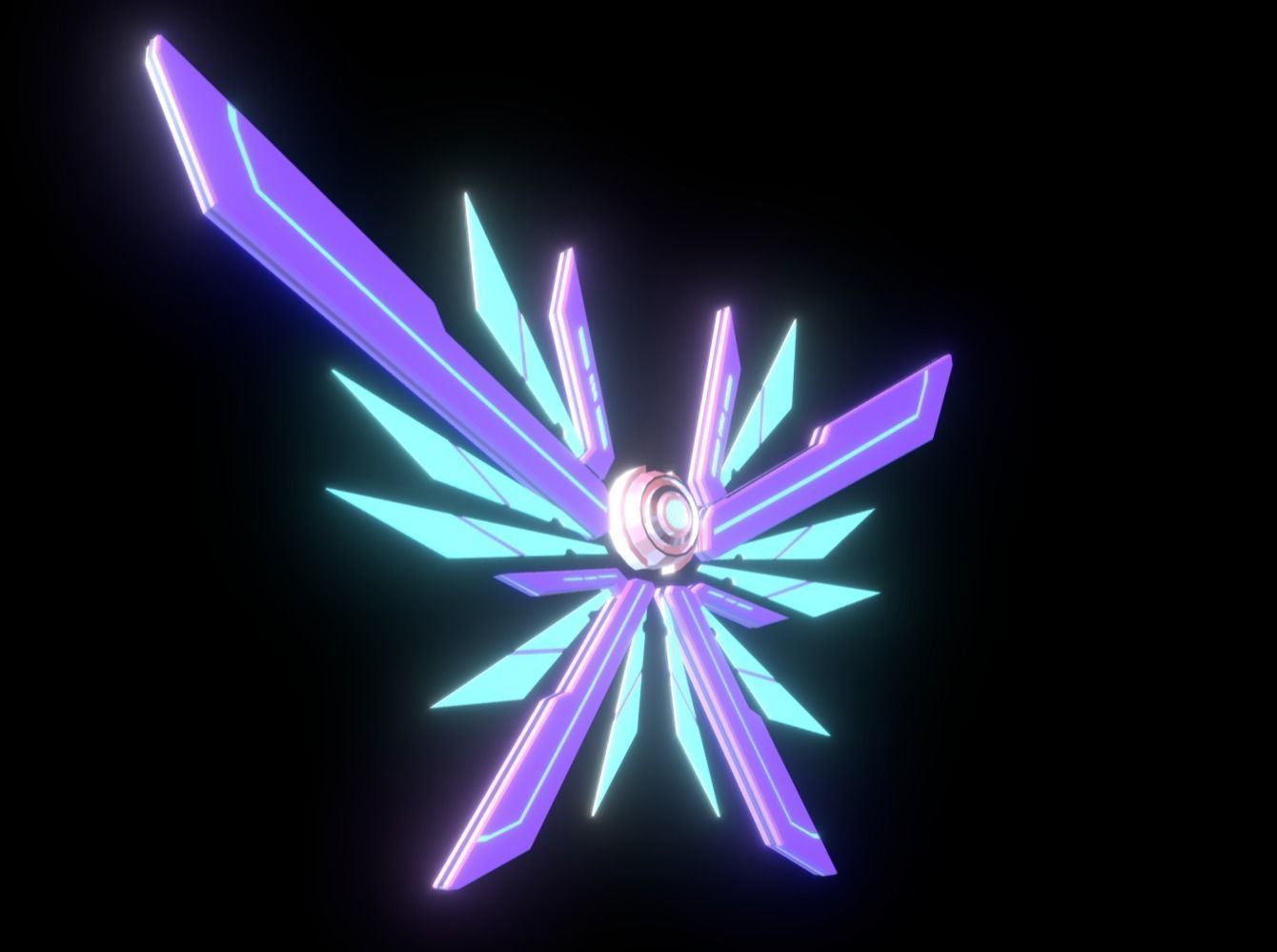 Mechanic Wing Low-poly 3D model_5