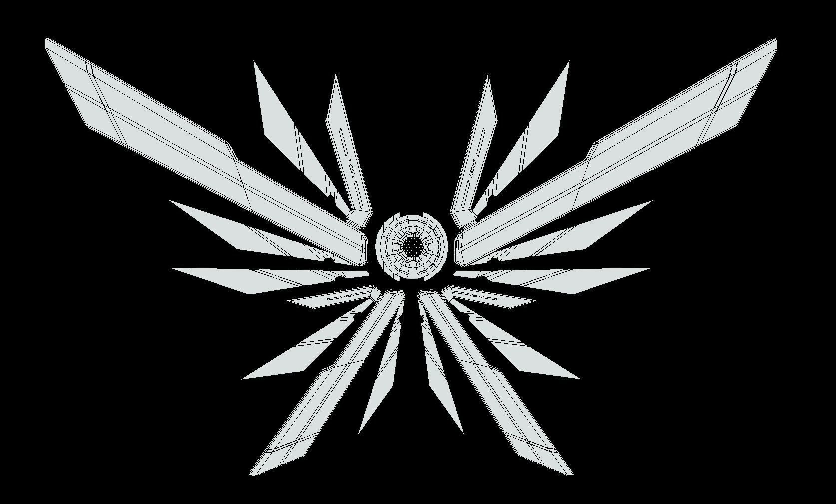 Mechanic Wing Low-poly 3D model_10