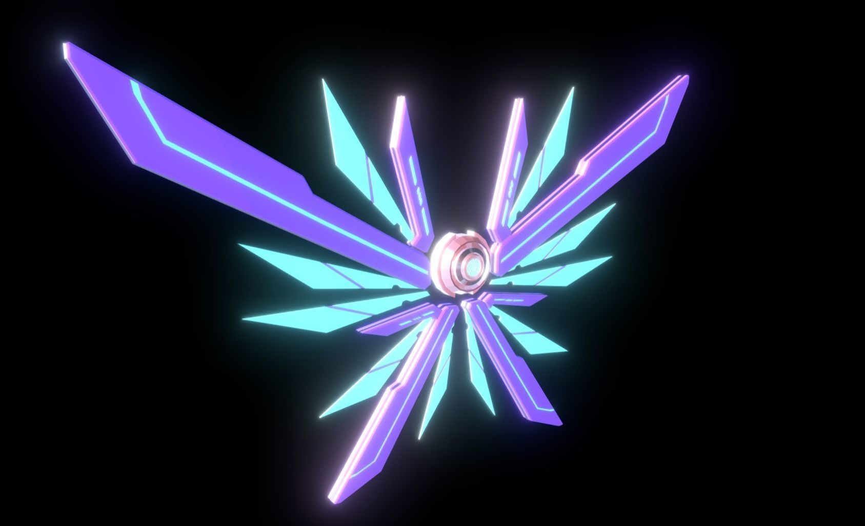 Mechanic Wing Low-poly 3D model_1