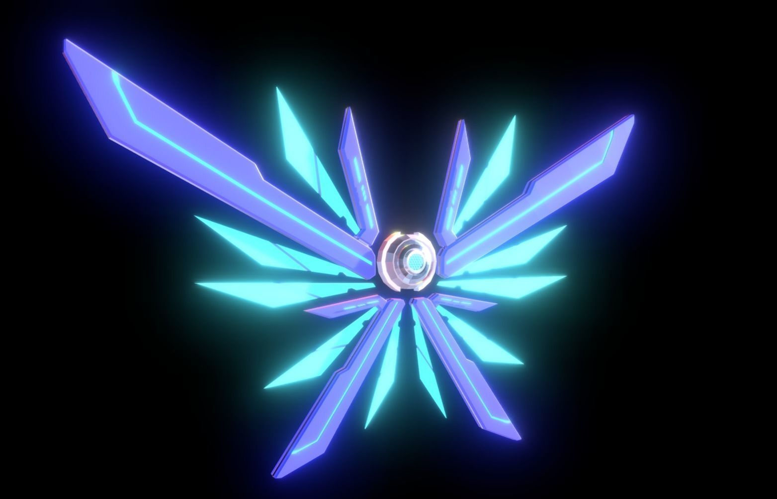 Mechanic Wing Low-poly 3D model_7