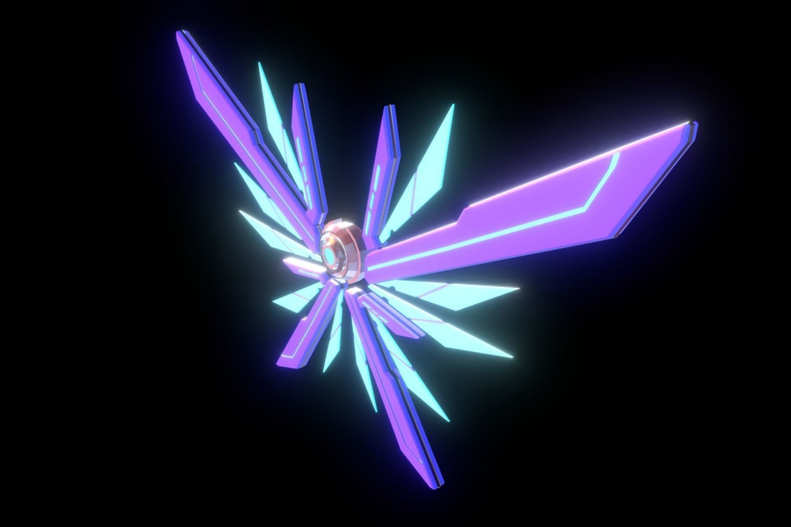 Mechanic Wing Low-poly 3D model_9