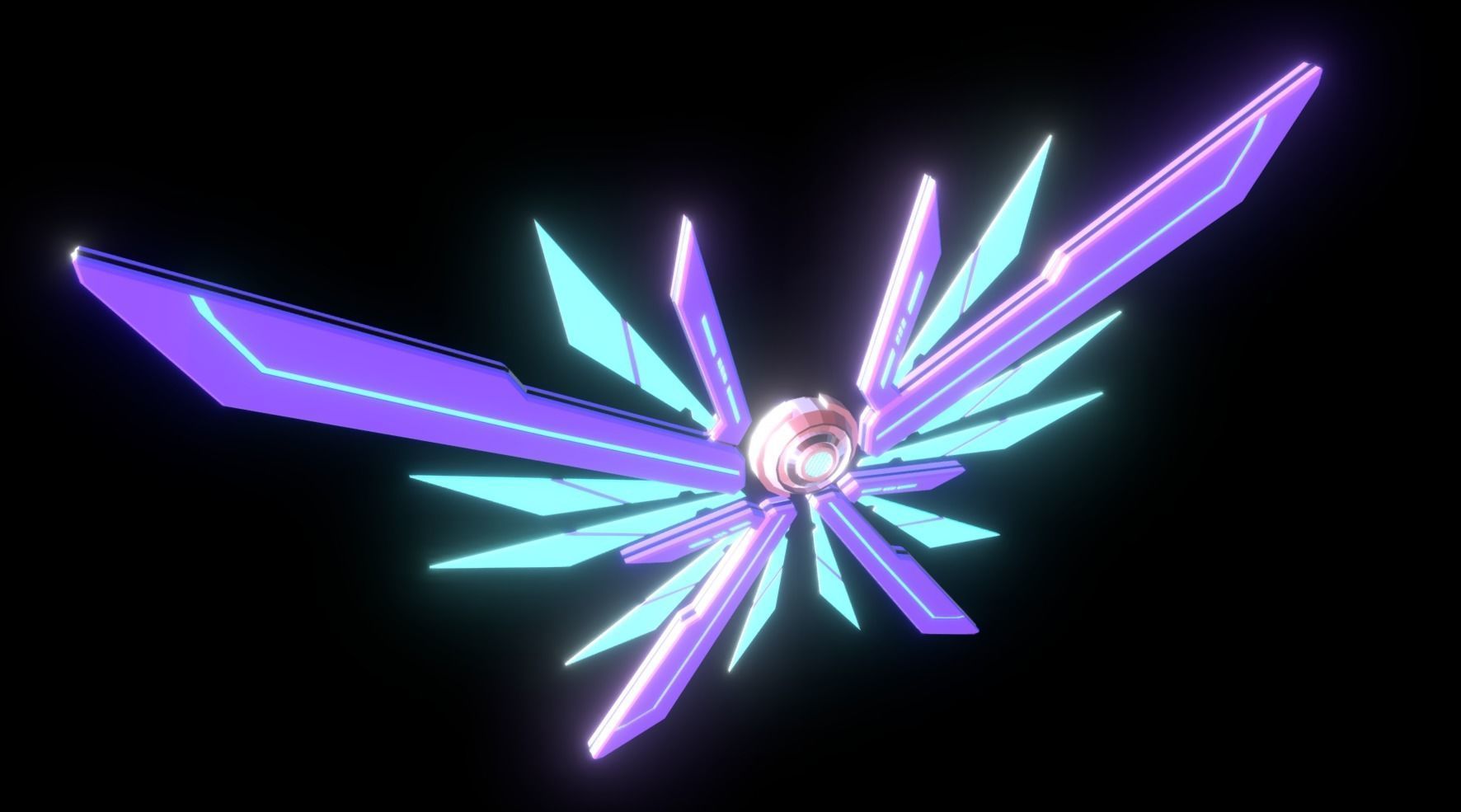 Mechanic Wing Low-poly 3D model_8