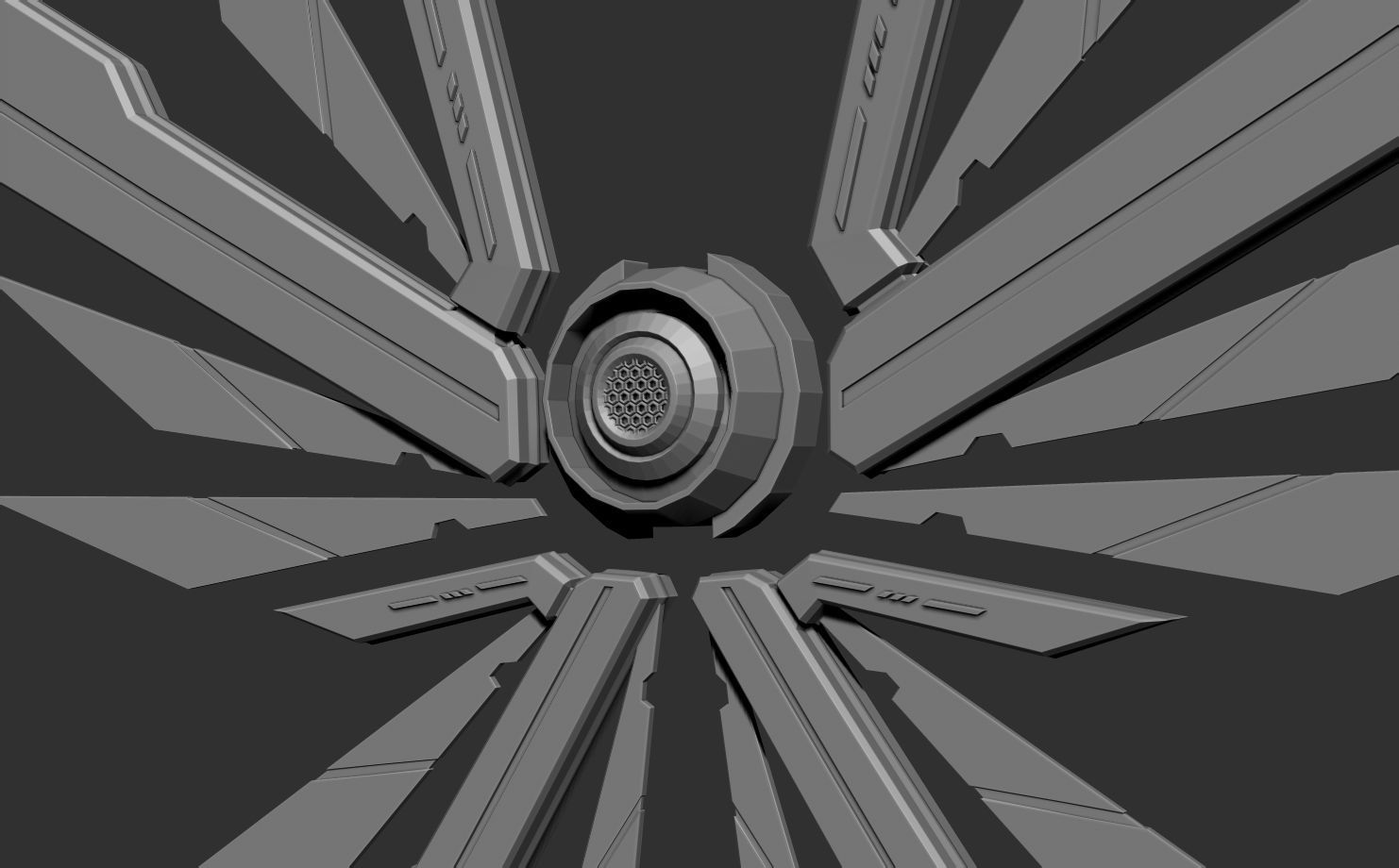 Mechanic Wing Low-poly 3D model_13