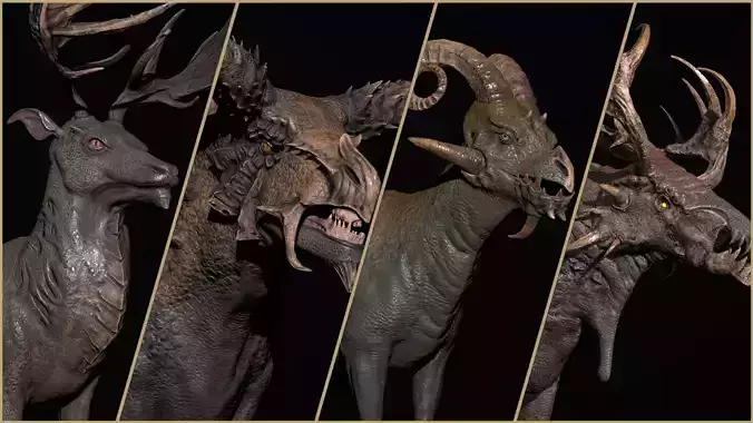 Fantasy Beasts Pack 3D Model Collection