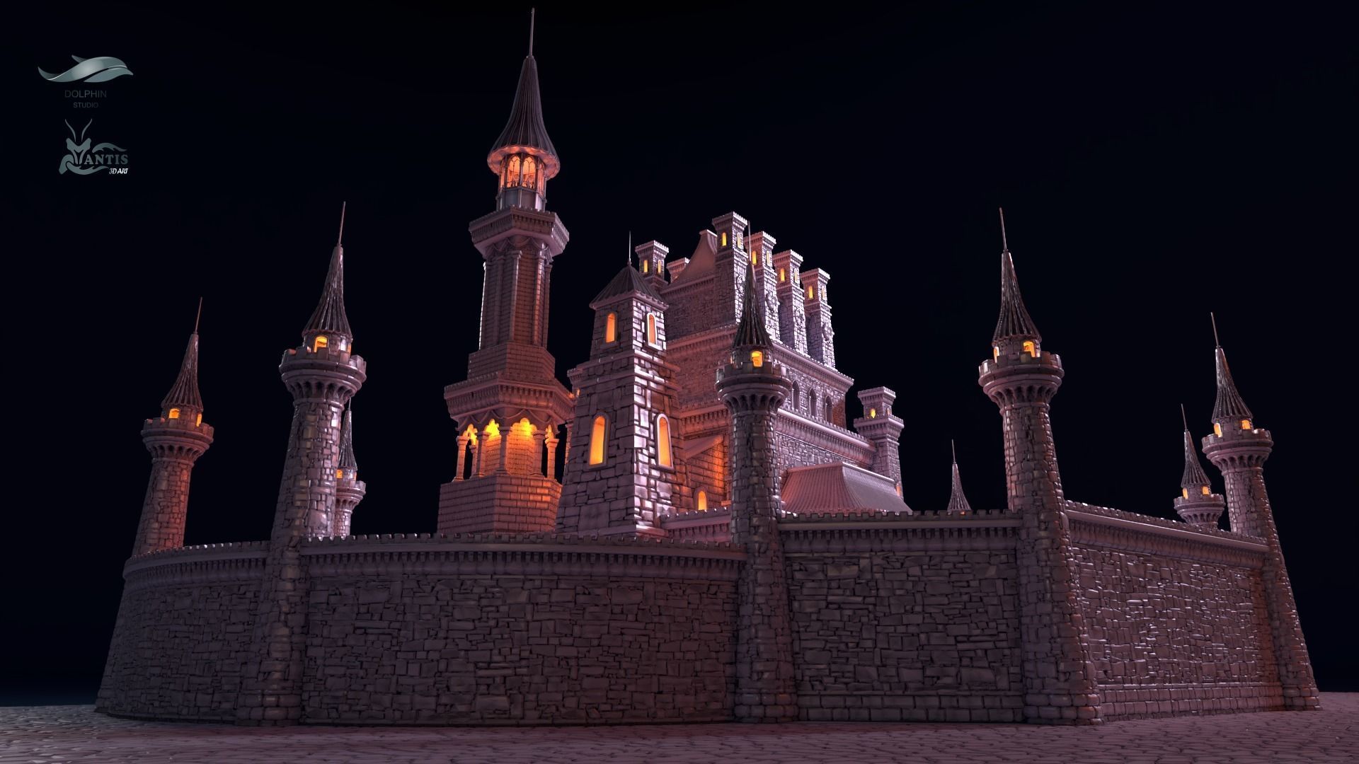 medieval castle 01 Printable 3D print model_3