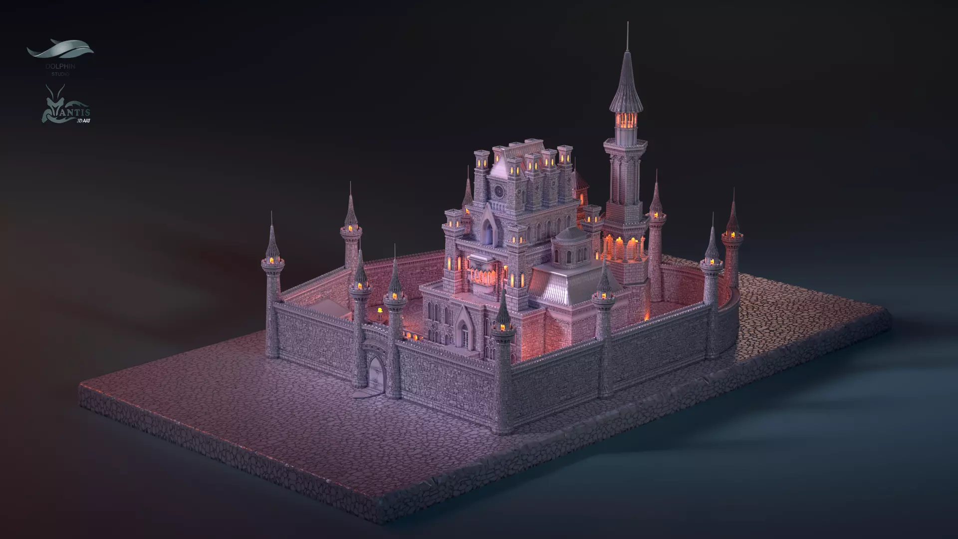 medieval castle 01 Printable 3D print model_0