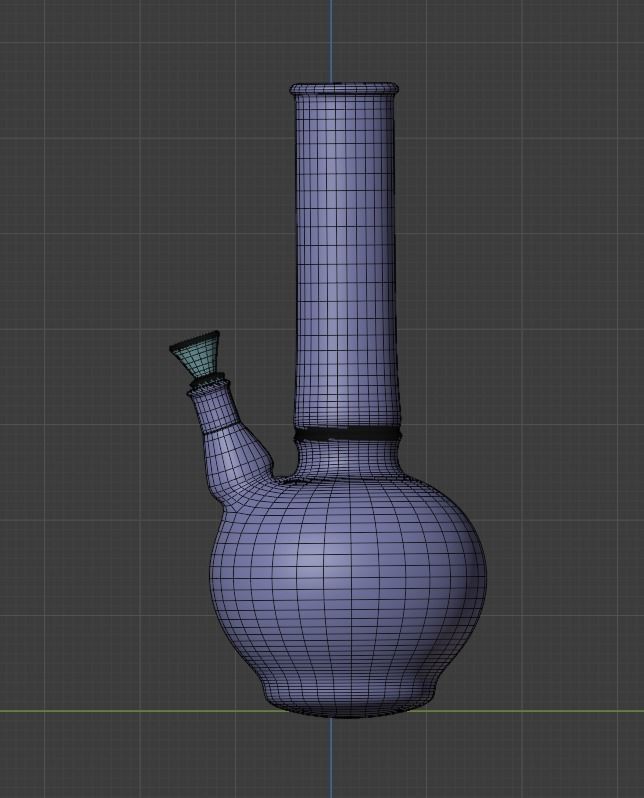 Bong glass pipe Low-poly 3D model_1