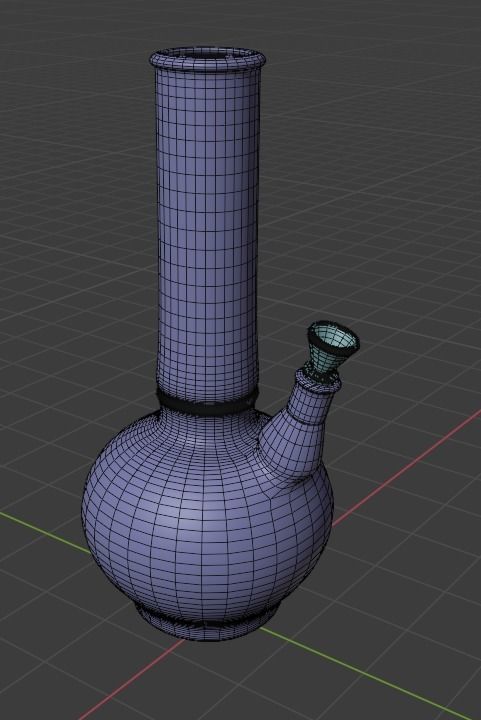 Bong glass pipe Low-poly 3D model_3