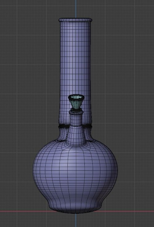 Bong glass pipe Low-poly 3D model_2