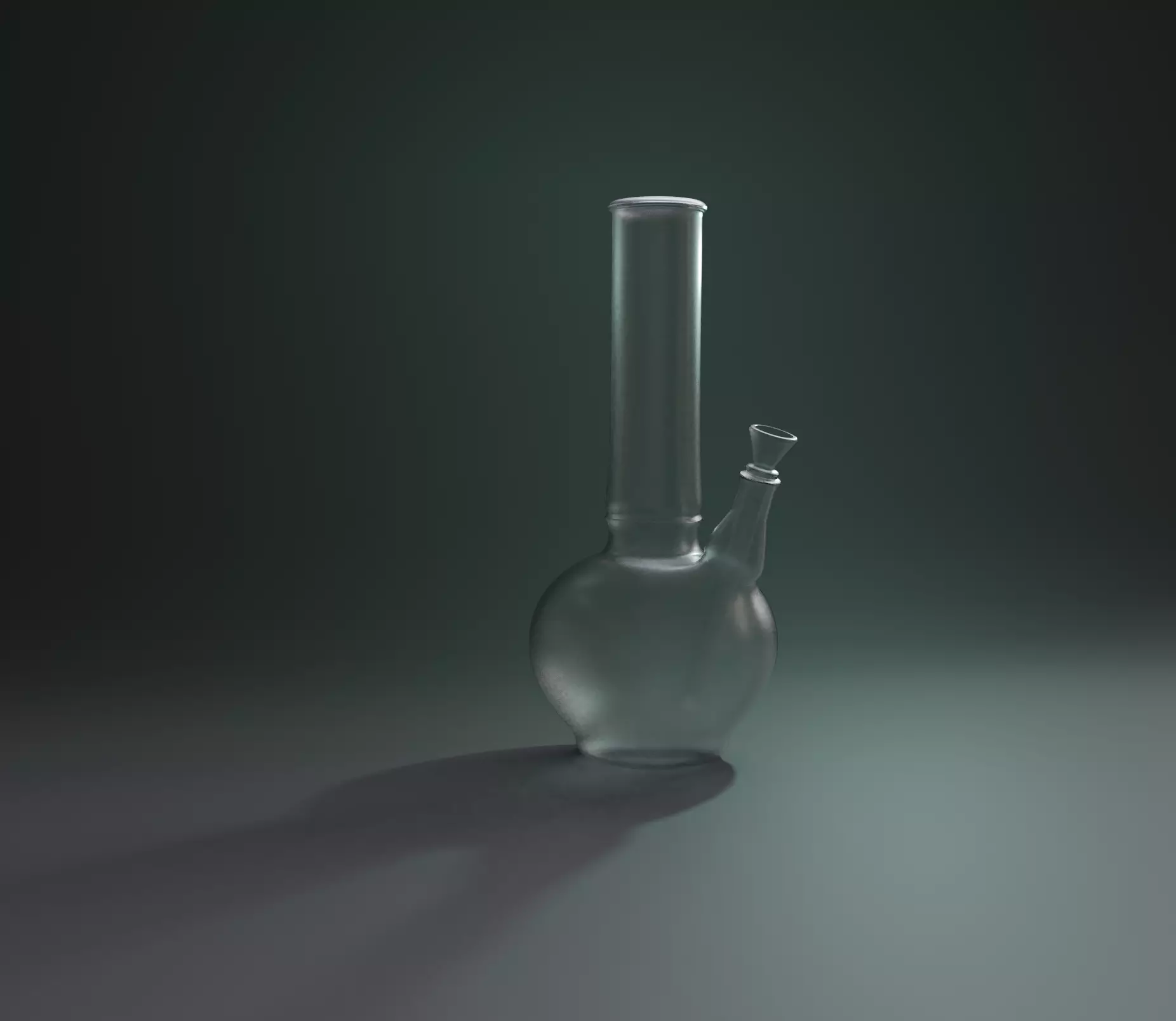 Bong glass pipe Low-poly 3D model_0