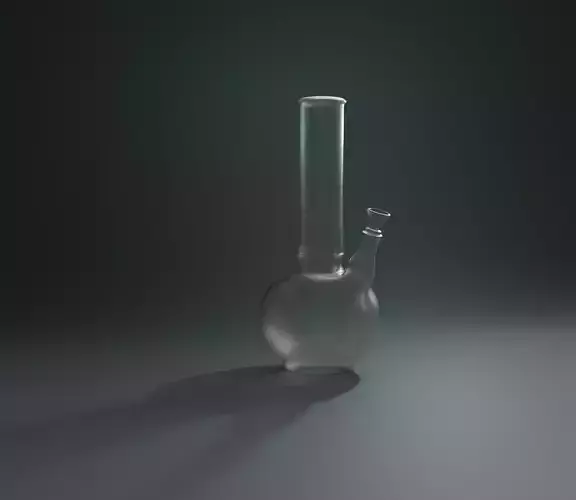 Bong glass pipe Low-poly 3D model