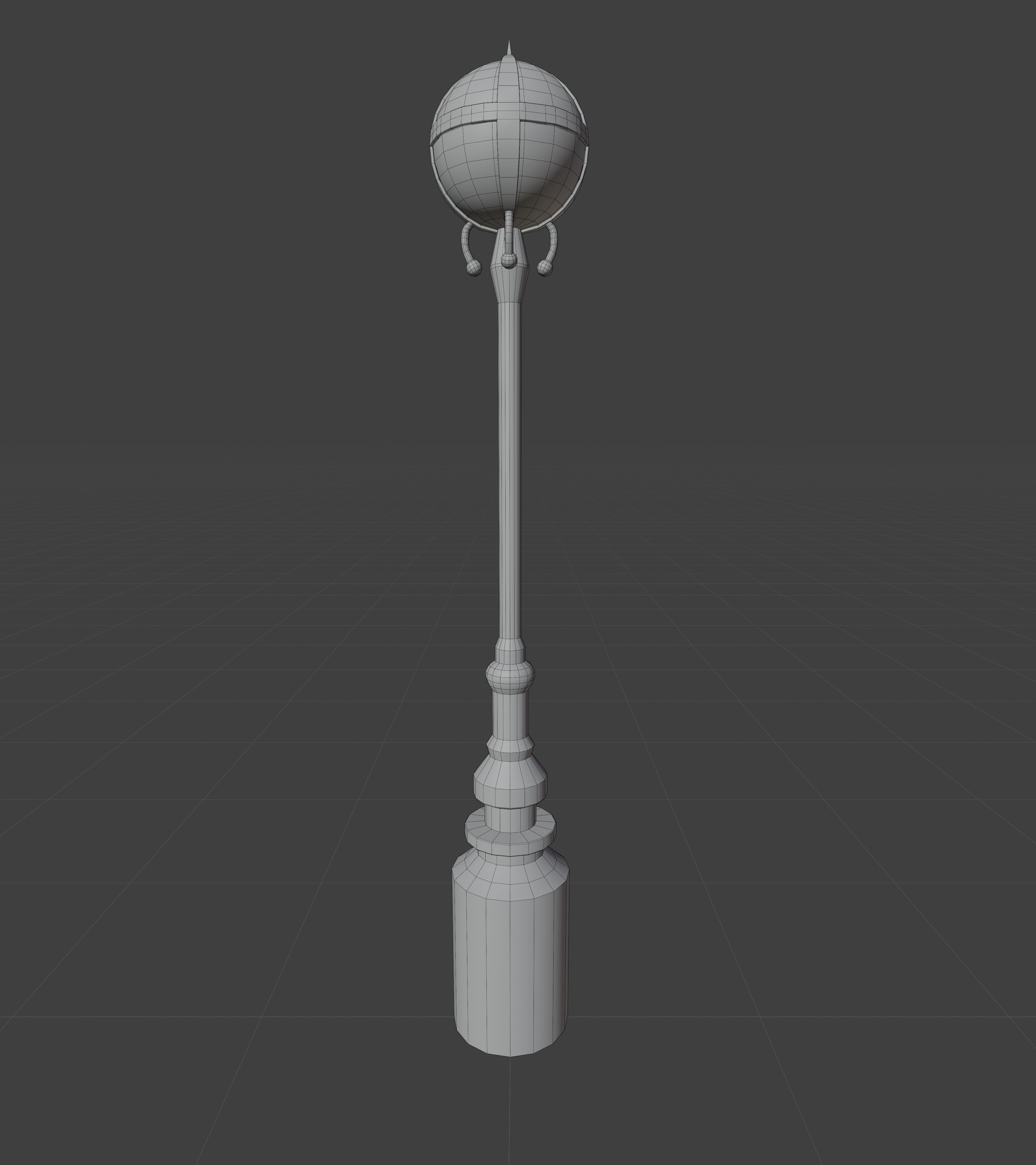 Lamp Post 3 Low-poly 3D model_5