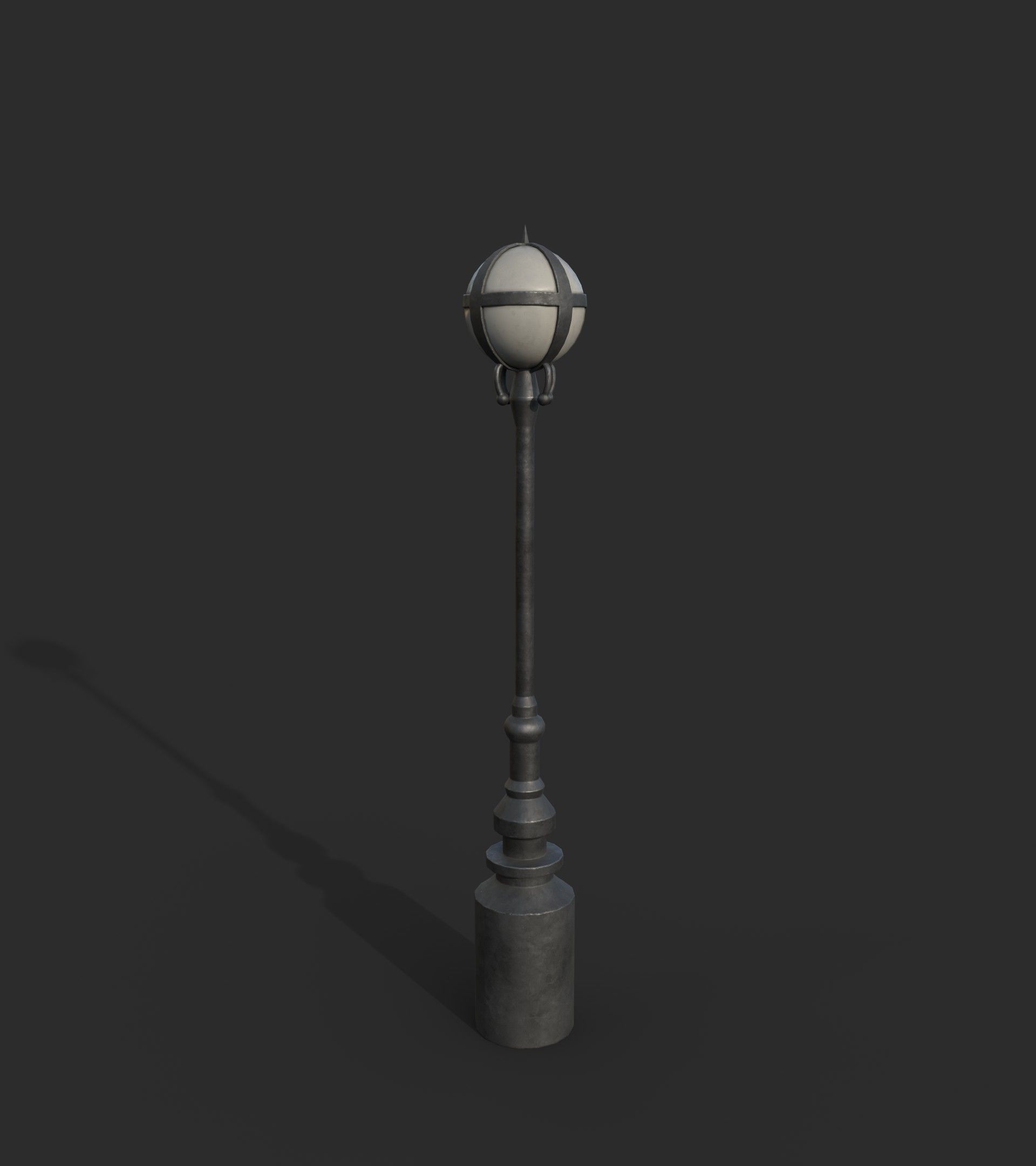 Lamp Post 3 Low-poly 3D model_3