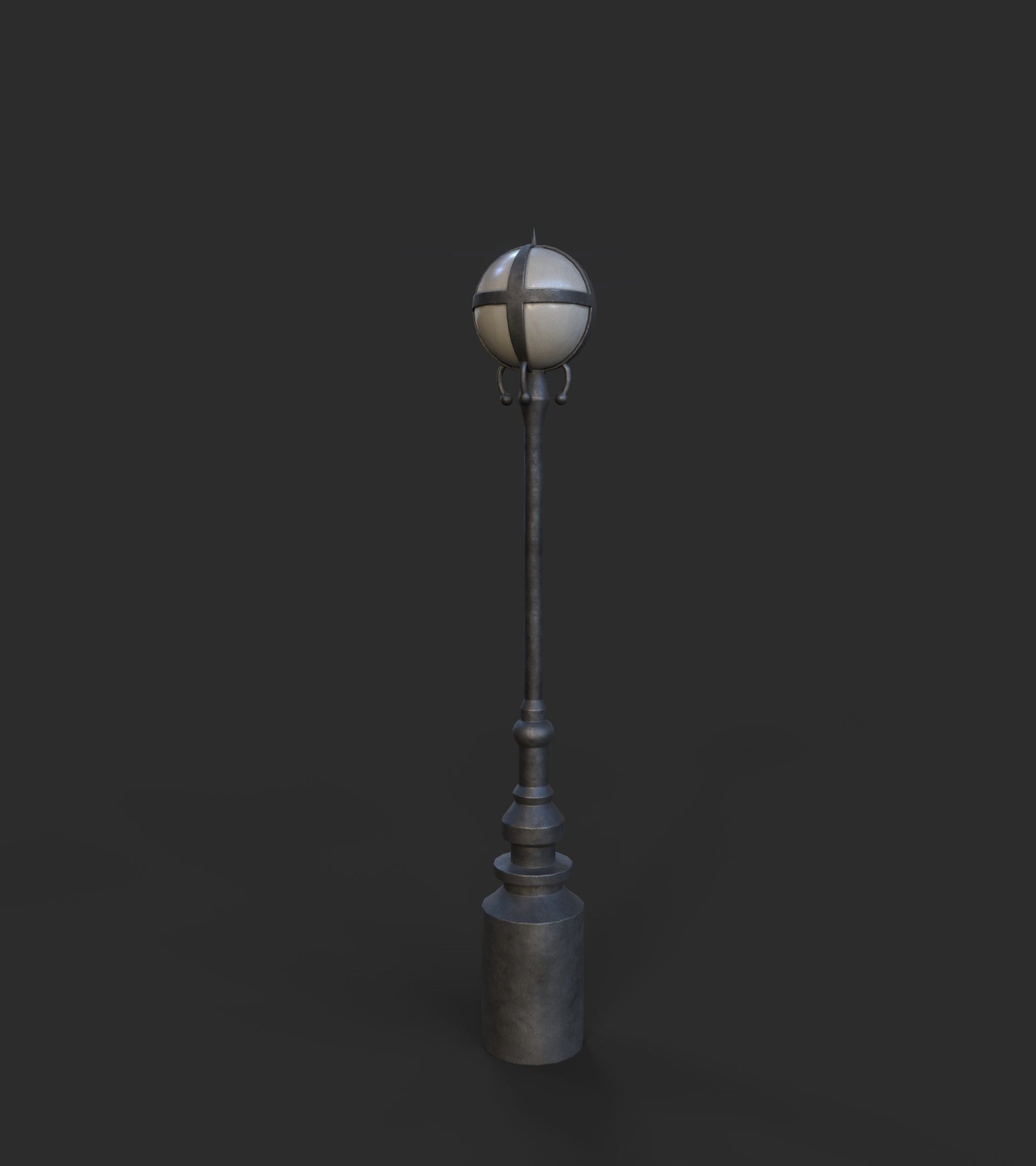 Lamp Post 3 Low-poly 3D model_1