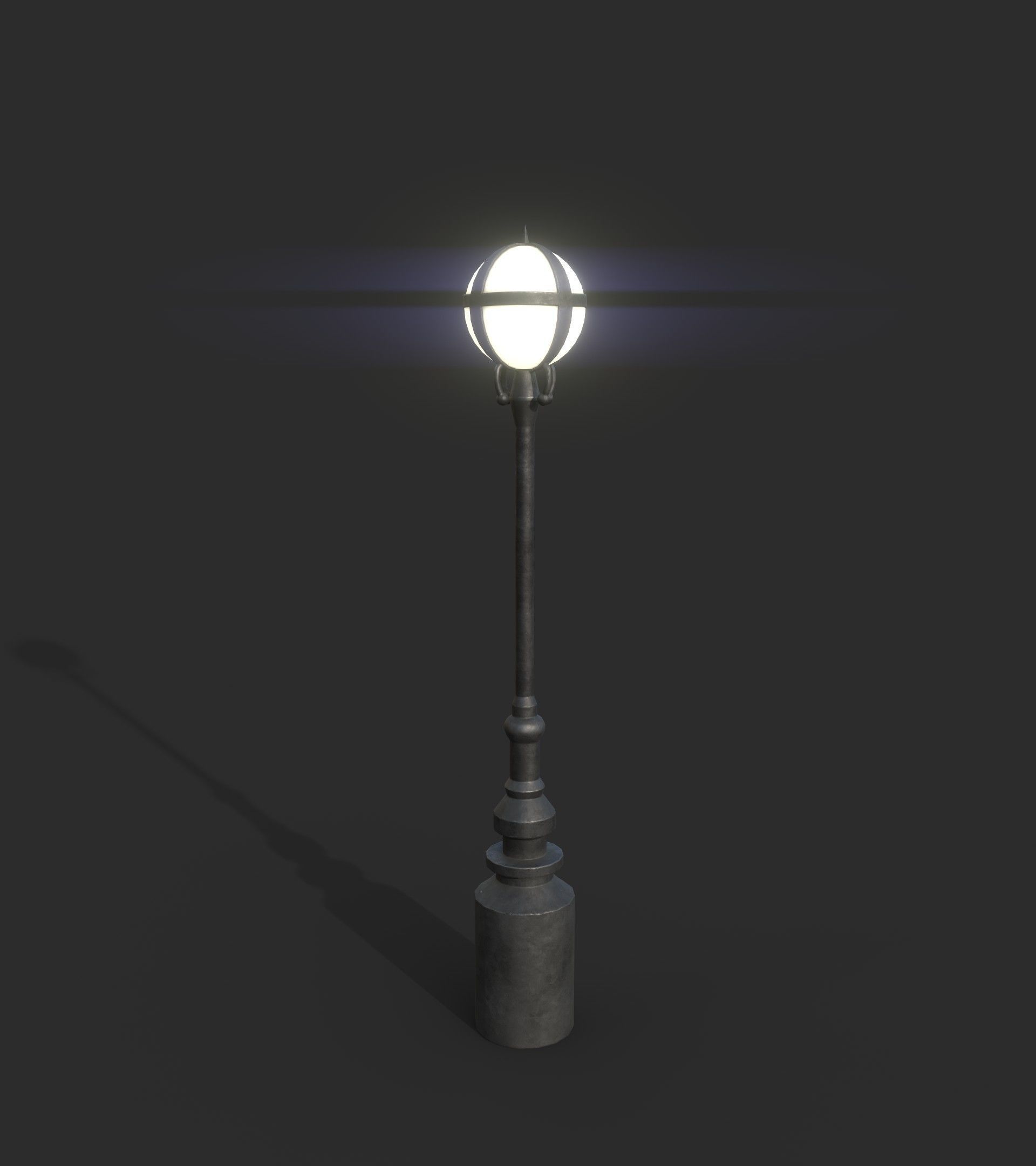 Lamp Post 3 Low-poly 3D model_2