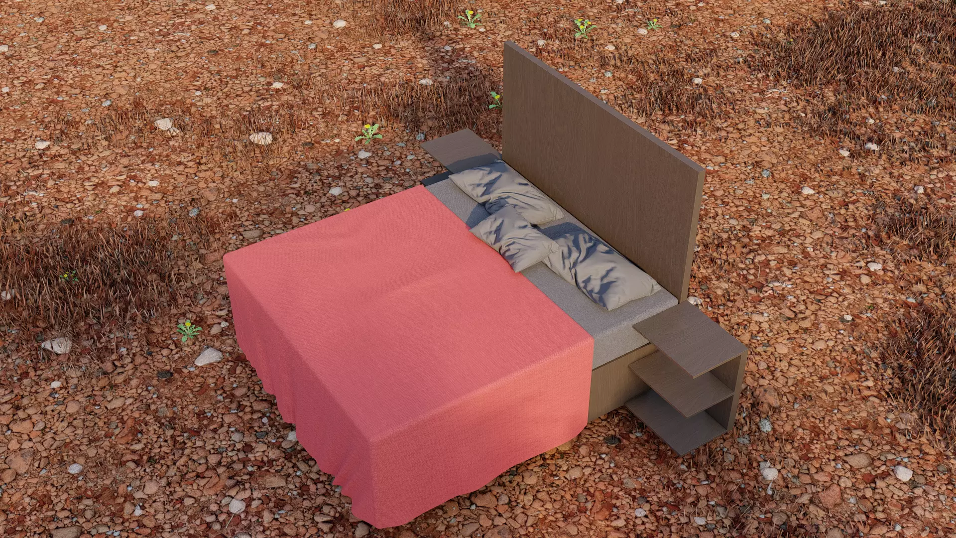 JohnnyOscarStudios Bed Free low-poly 3D model
