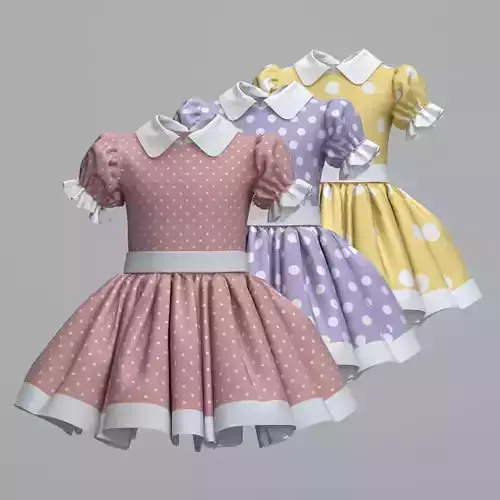 Childrens dress with polka dots Texture