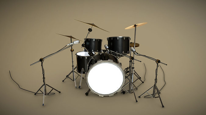 Drums drum set Low-poly 3D model