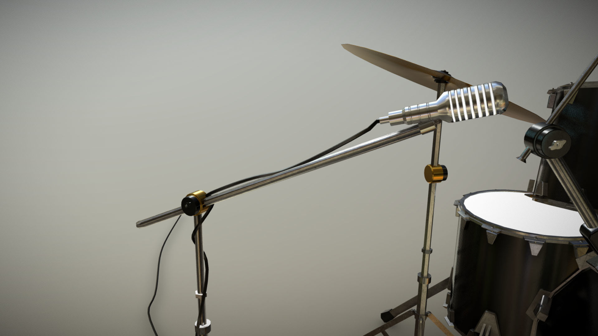 Drums drum set Low-poly 3D model_6
