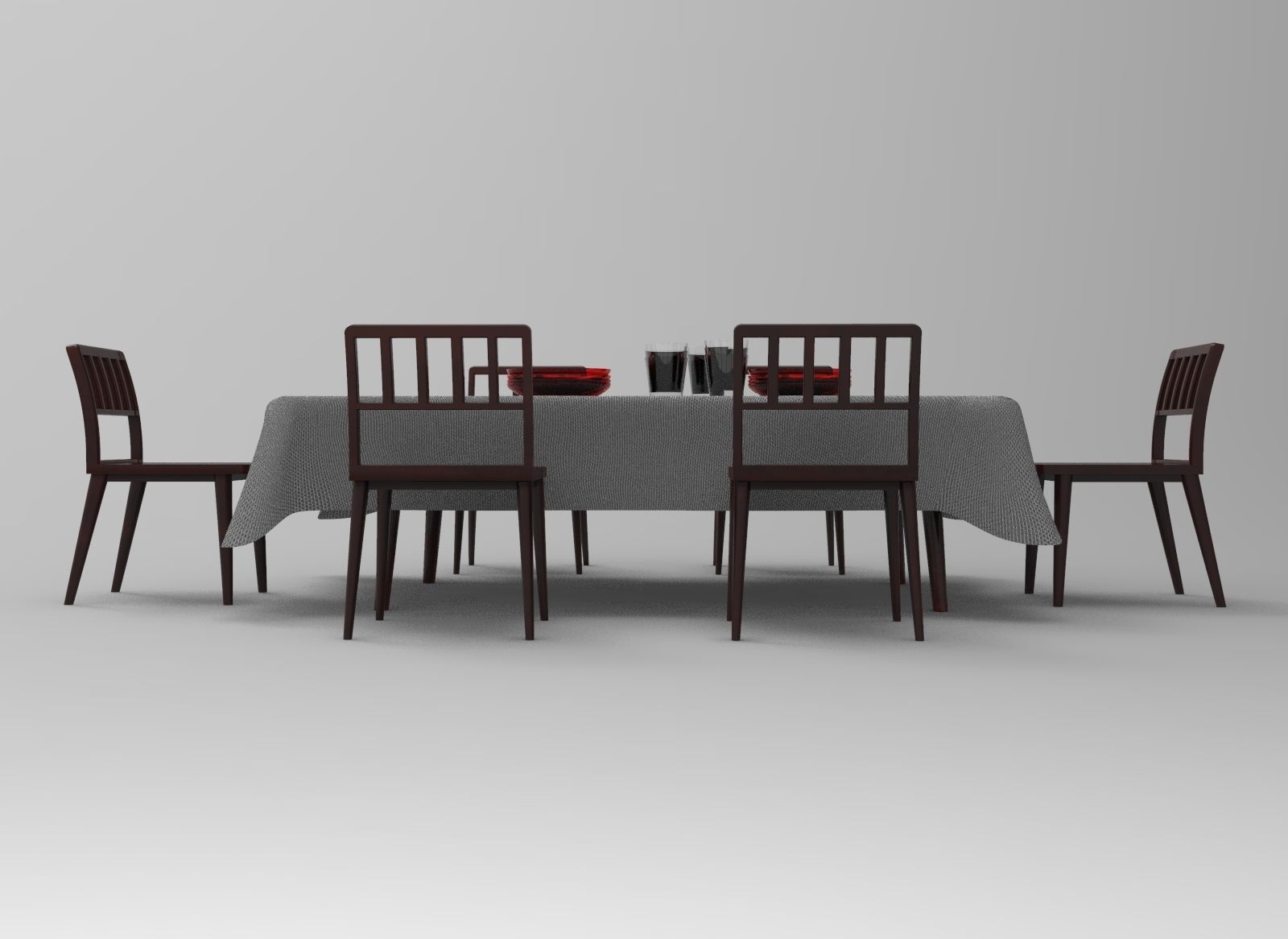Dining Table  Low-poly 3D model_2