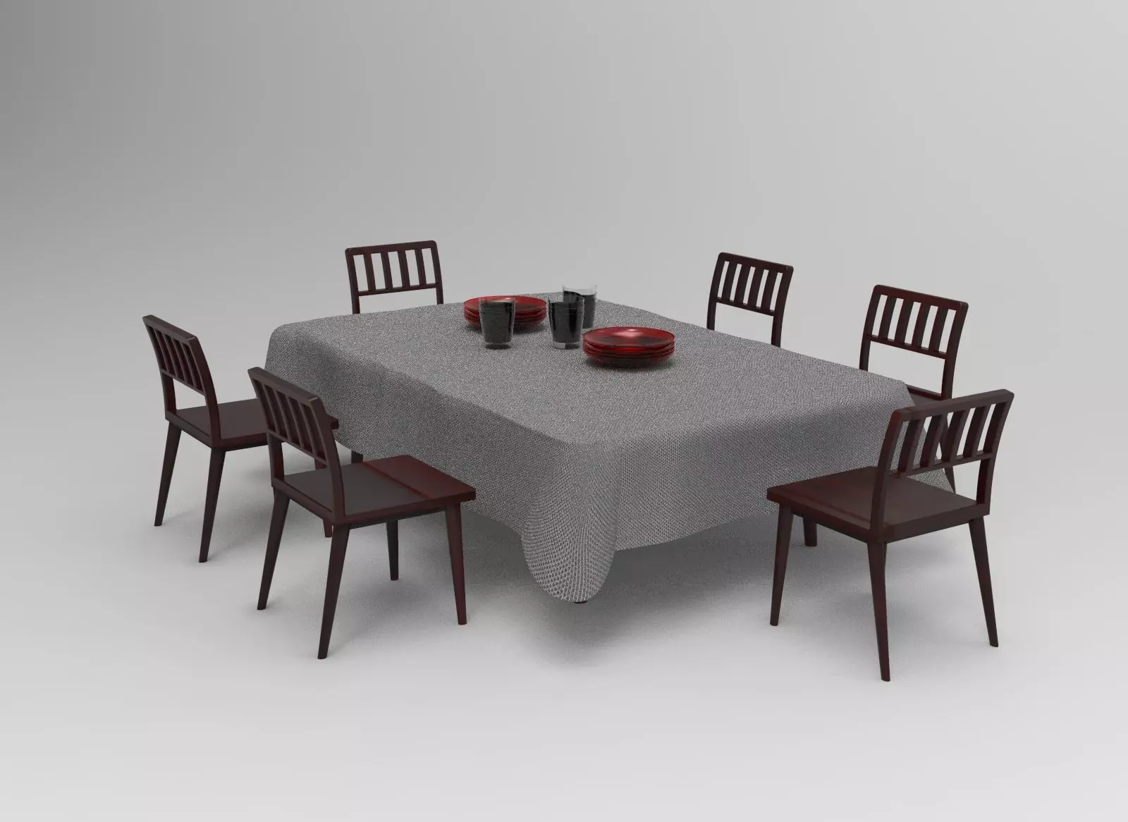 Dining Table  Low-poly 3D model_0