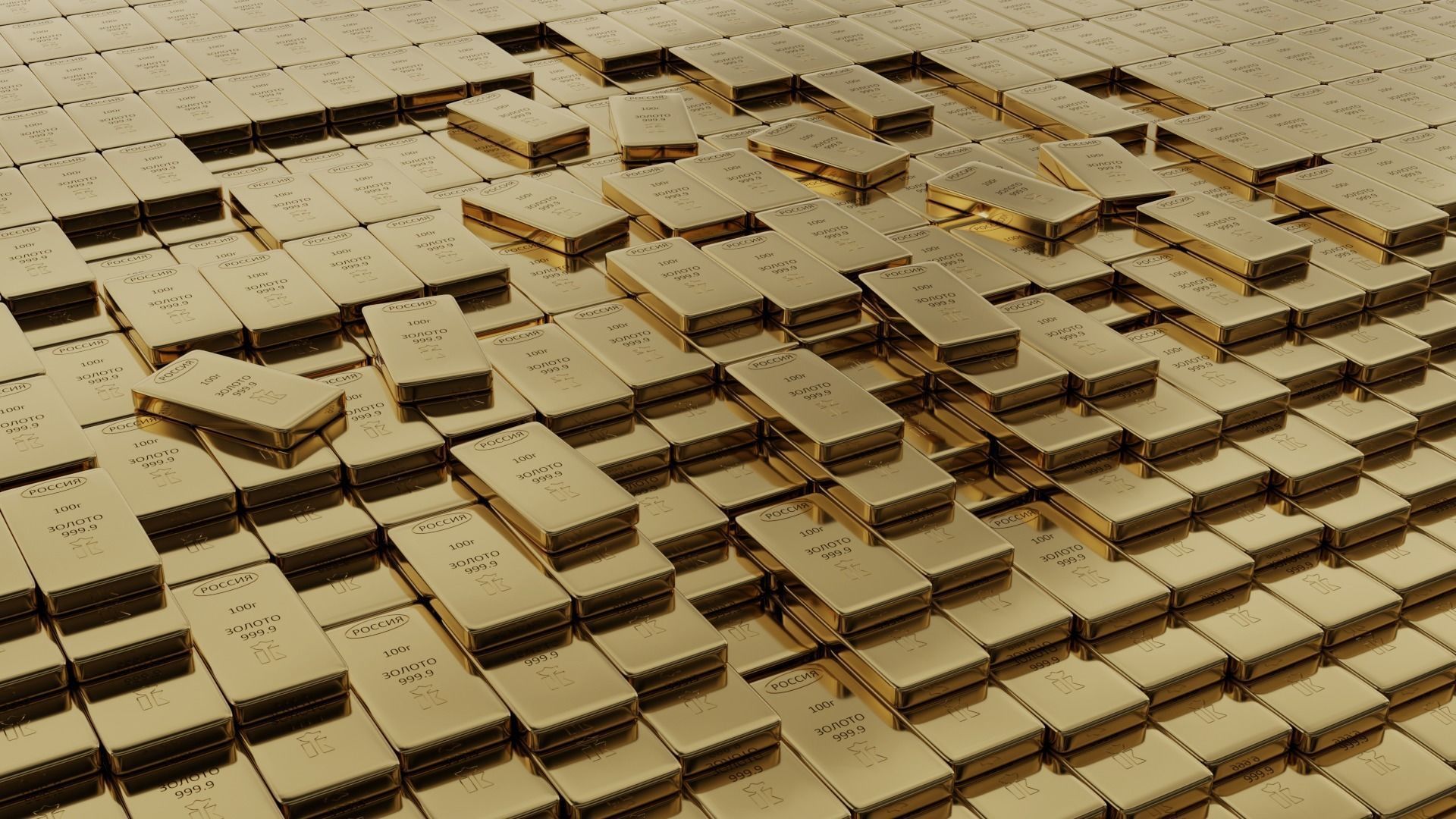 Gold bars 100gr 3D model_4