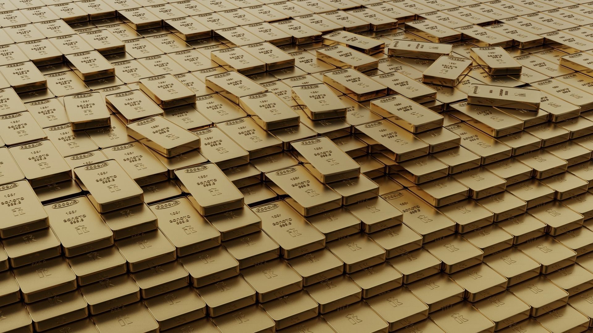 Gold bars 100gr 3D model_5