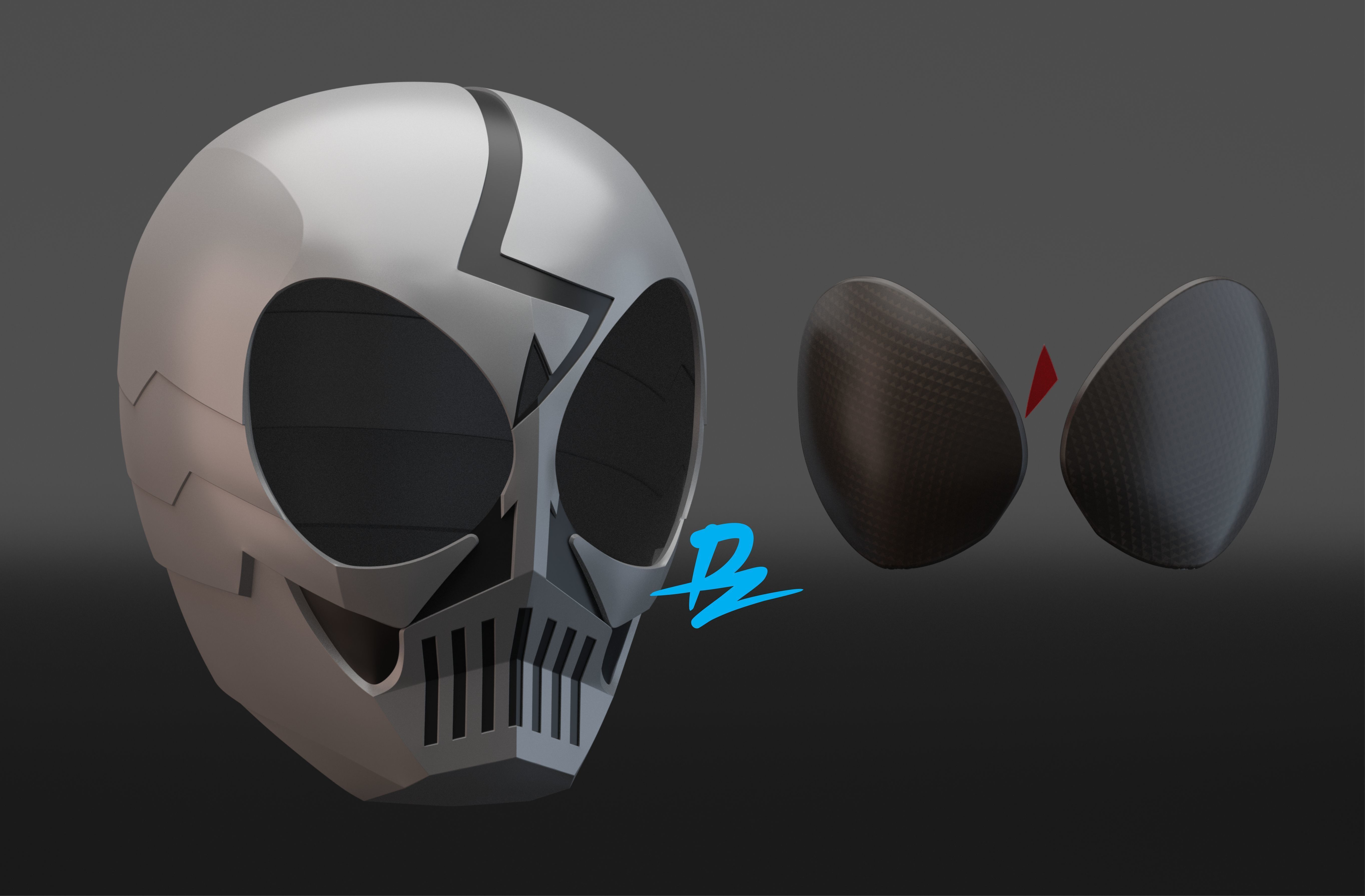 kamen rider skull 3D print model_1