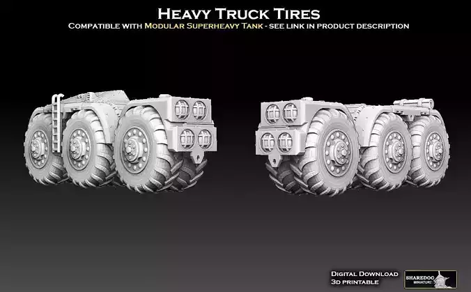 Heavy Truck Tires 3D print model