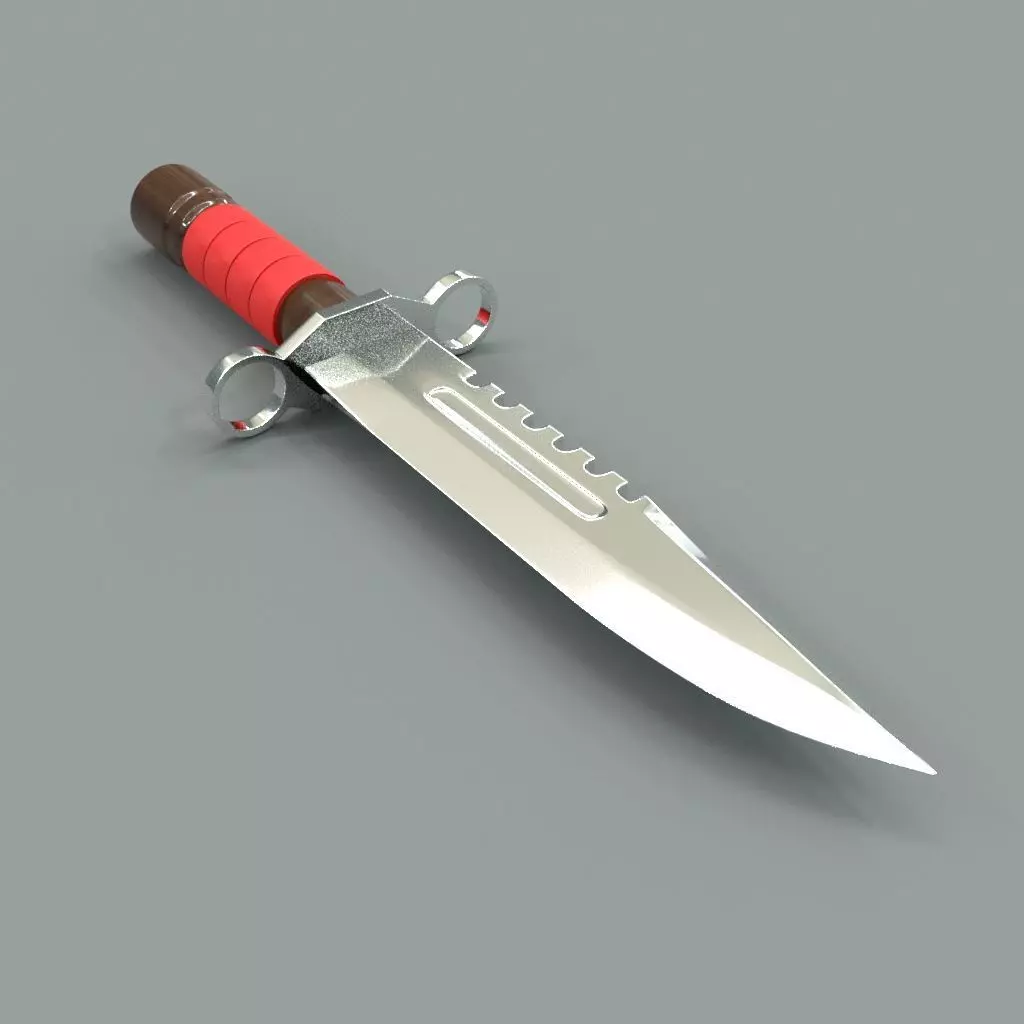 Knife with handle 3D model_0