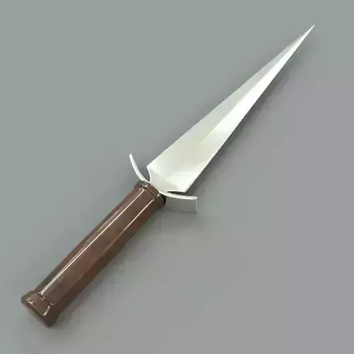 Knife sword with wooden handle 3D model