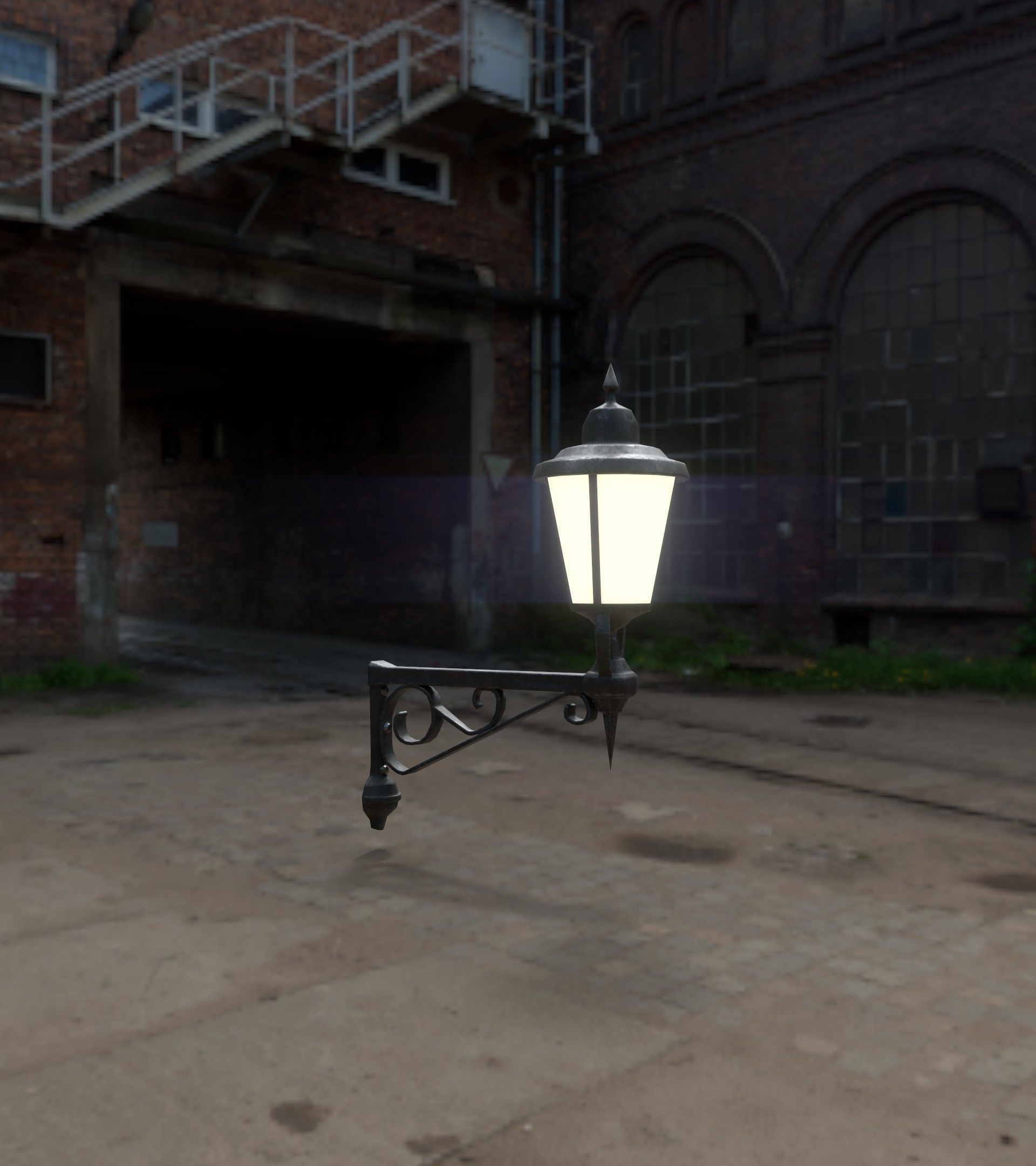 Wall Lamp 1 Low-poly 3D model_4